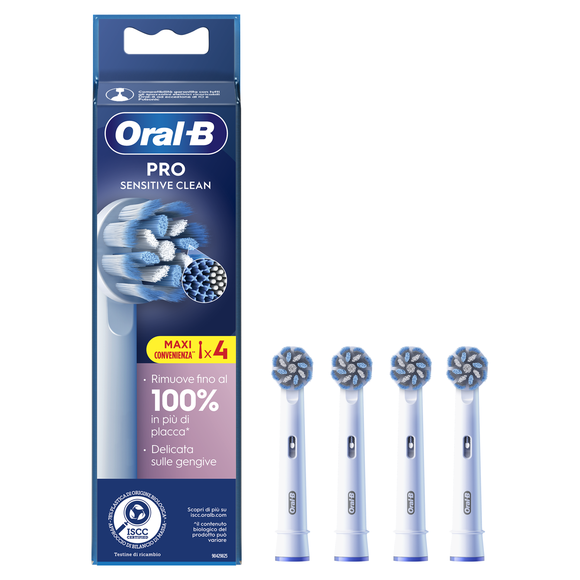 Oral-B Testine Di Ricambio Pro Sensitive Clean Bianco, 4 Testine