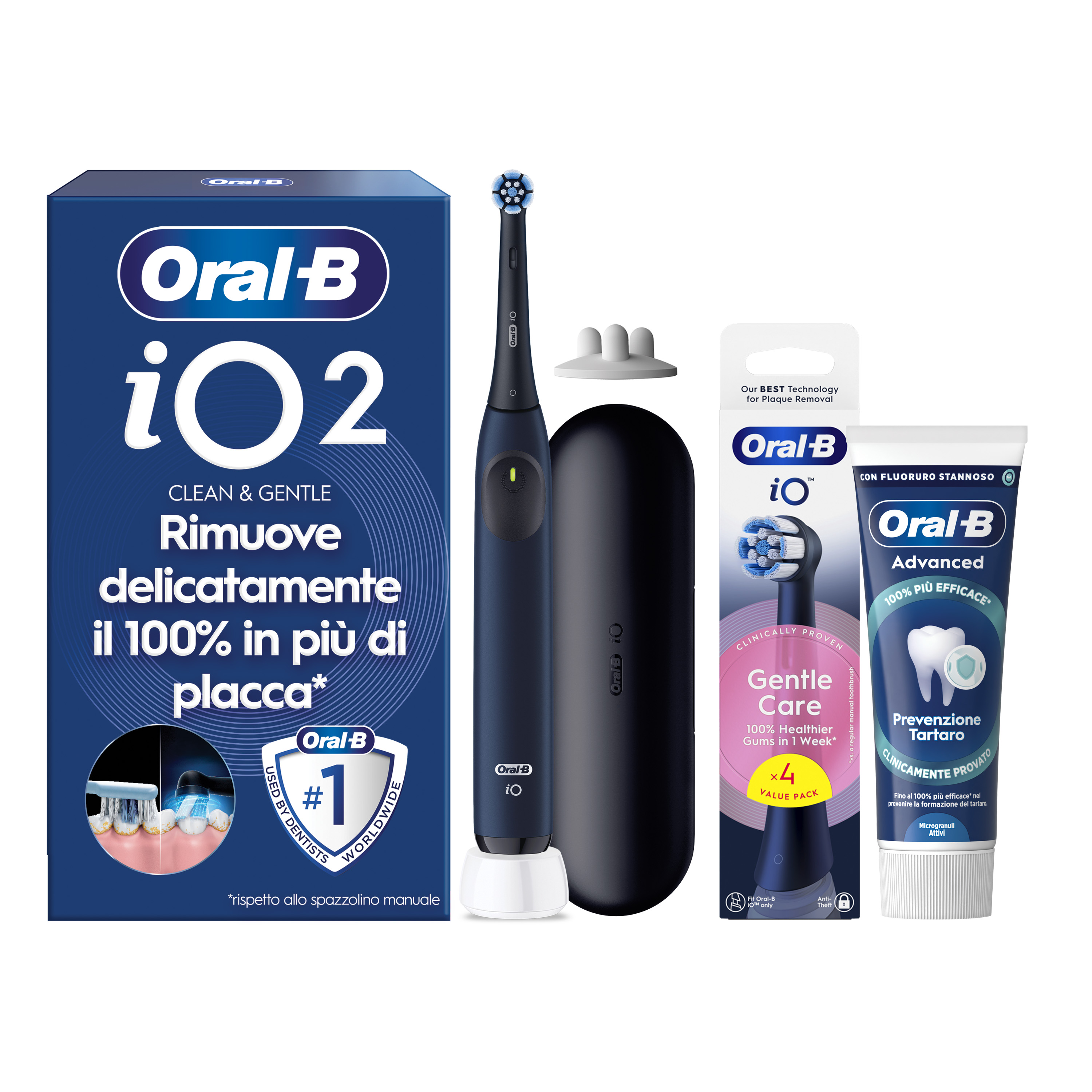 Oral-B iO 2 Spazzolino Elettrico Nero con 1 Testina e Custodia da Viaggio, 3 Modalità di Pulizia e Dentifricio Advanced Rigenera Smalto - Immagine 24