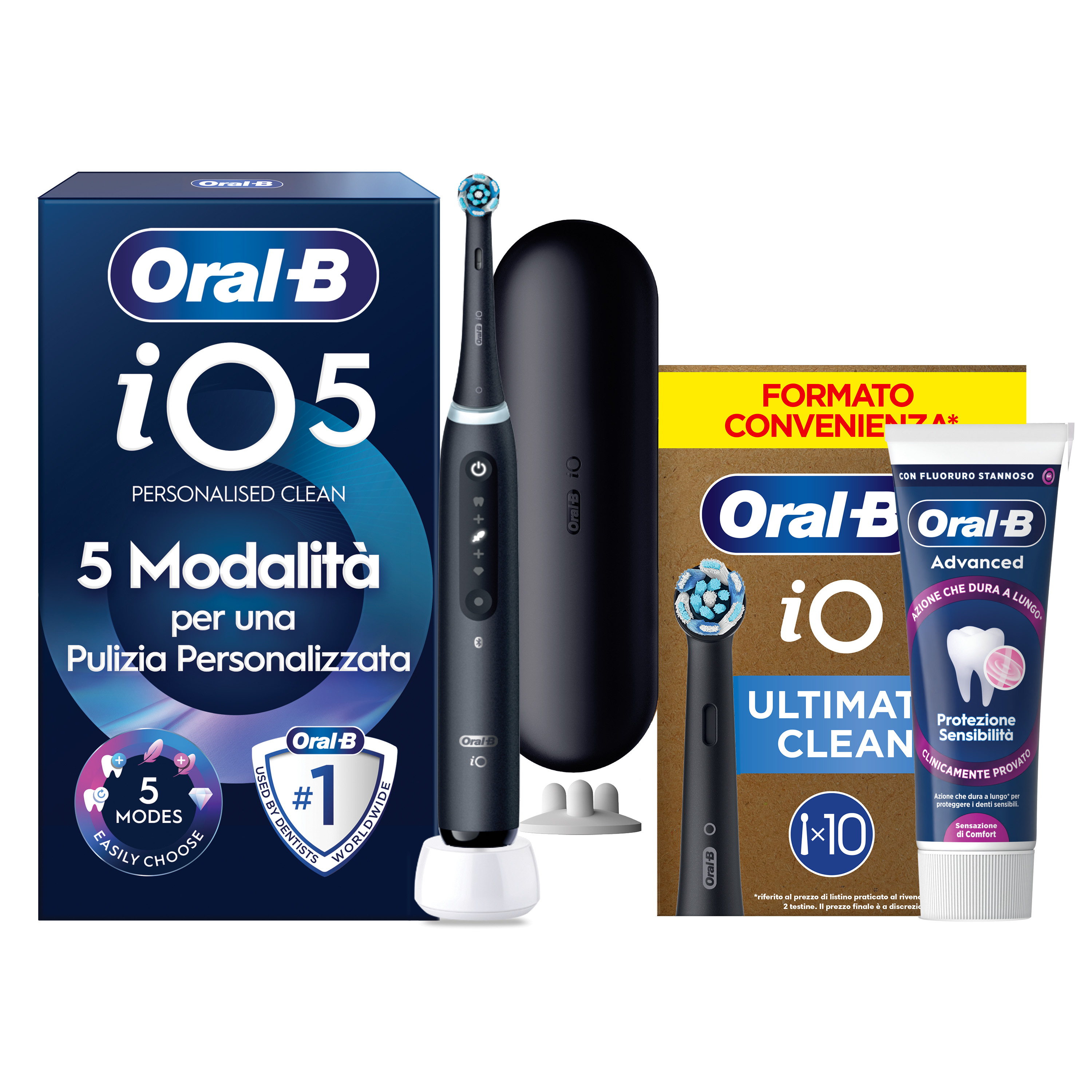 Oral-B iO 5 Spazzolino Elettrico Nero con 3 Testine Ultimate Clean e Custodia da Viaggio, 5 Modalità di Pulizia e Dentifricio Anti-Tartaro - Immagine 23