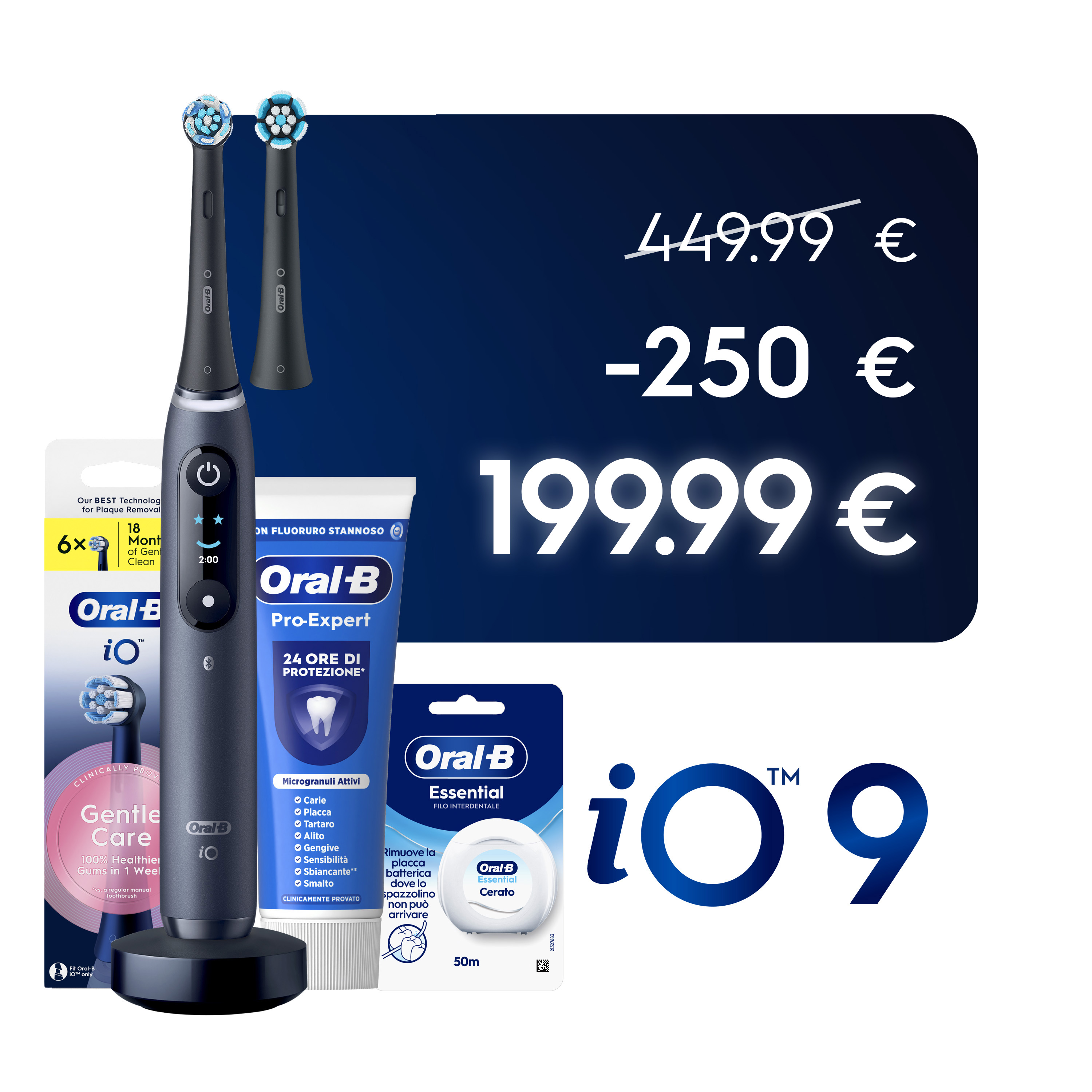 Oral-B - Procter & Gamble Io 9 Black Spazzolino Elettrico + 2 Refill - Immagine 36