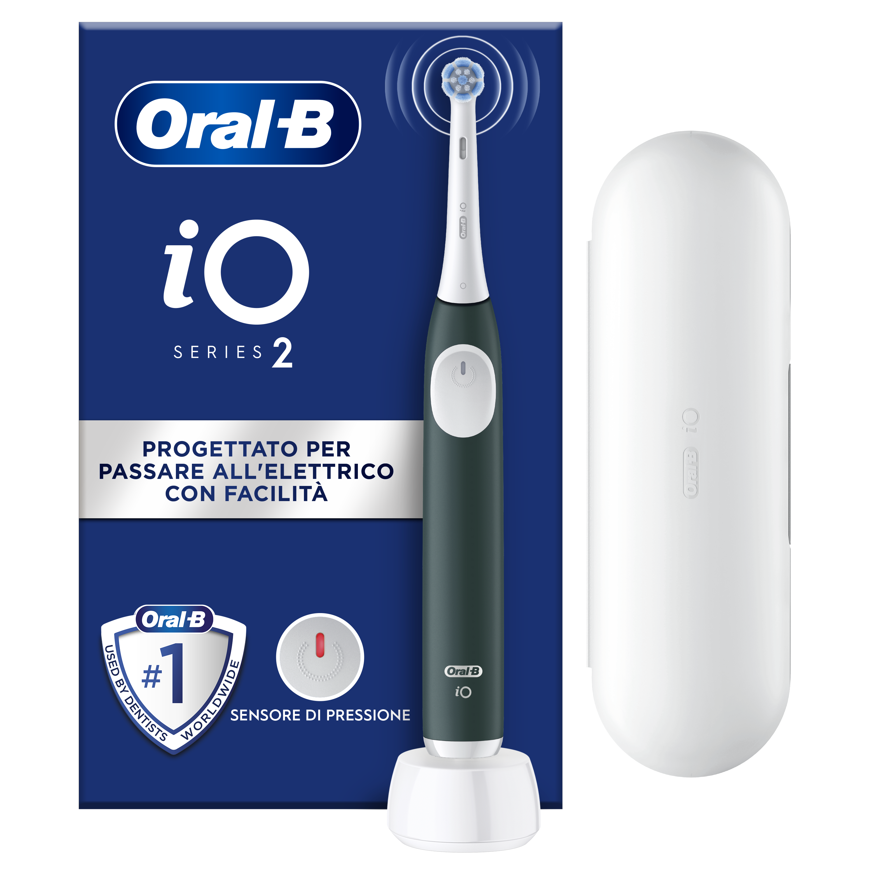 Oral-B Verde/Bianche Io 2 1 Testina, 1 Custodia Da Viaggio + 6 Testine Di Ricambio Io Ultimate Clean + Dentifricio Advanced Protezione Sensibilità - Immagine 32