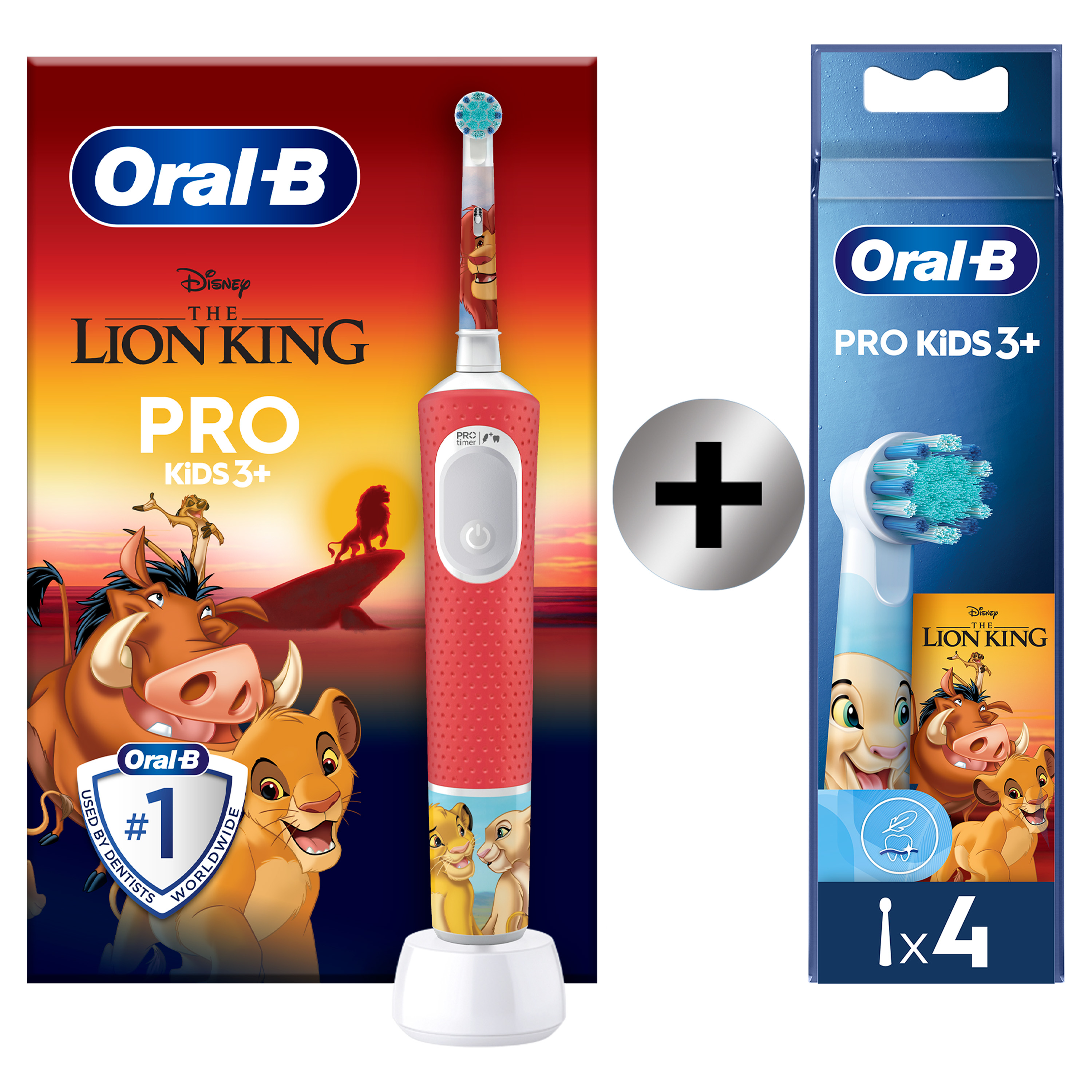 Oral-B Pro Kids Rey León Cepillo Eléctrico con 1+4 Recambios