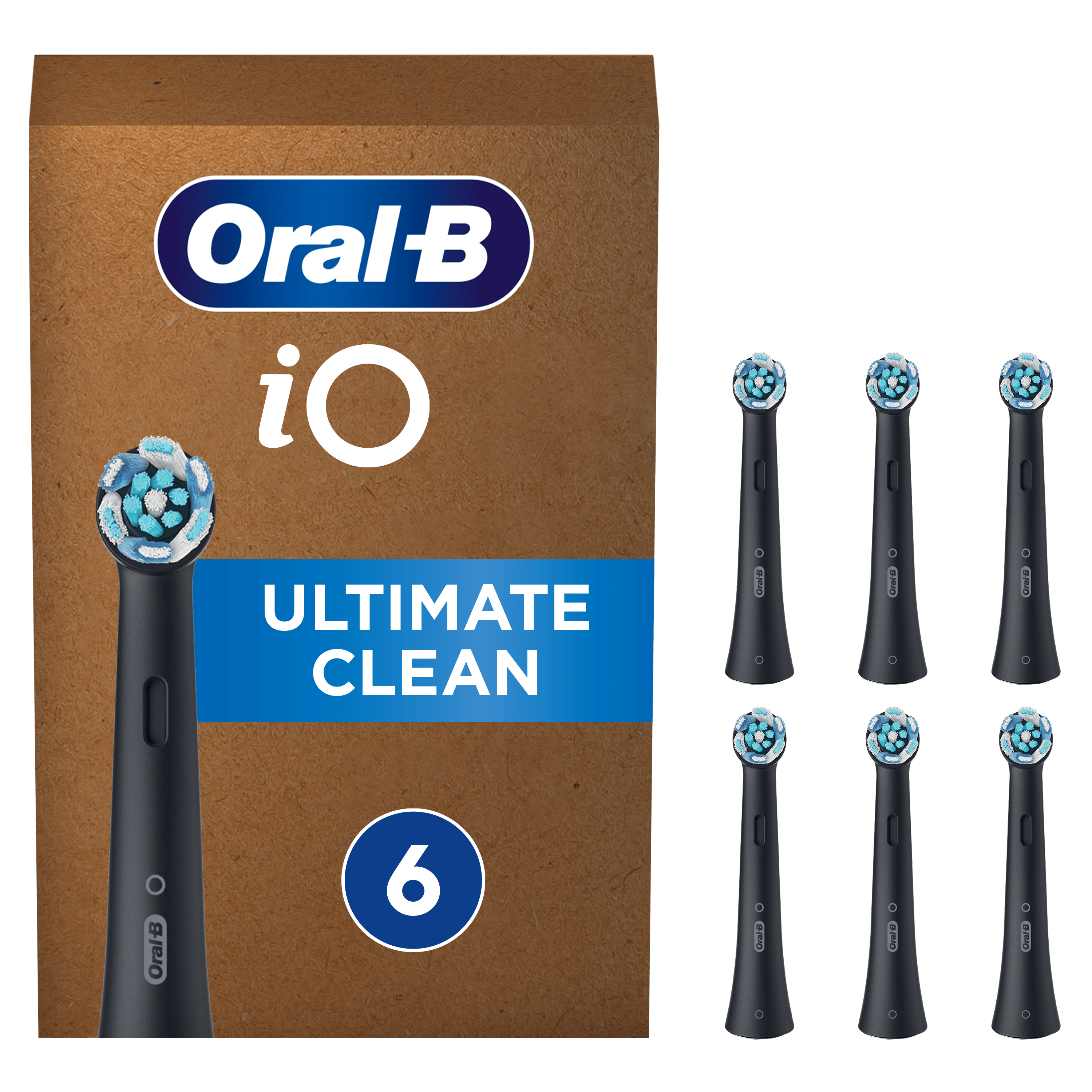 Oral-B iO Recambios Ultimate Clean en Negro - Pack de 6