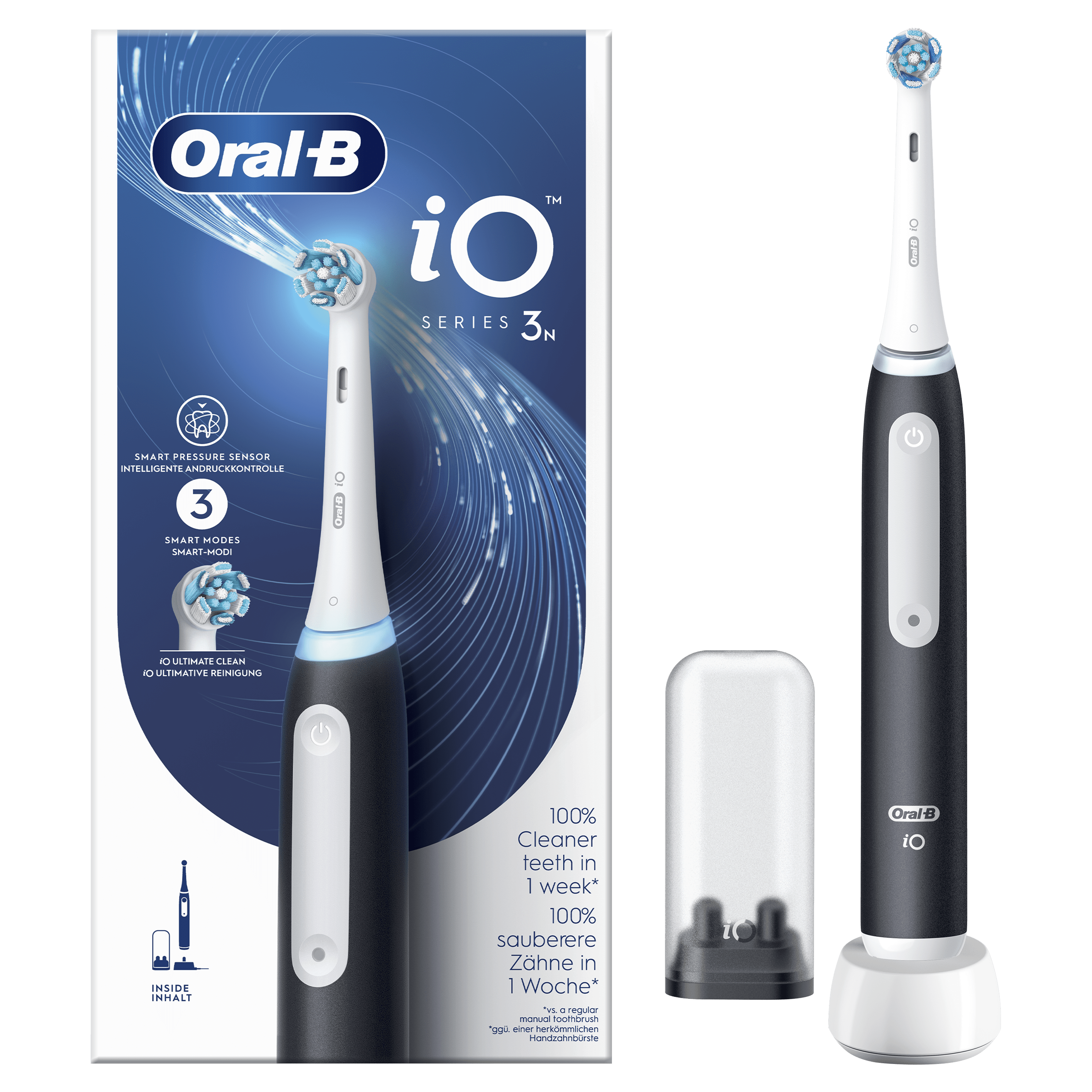 Oral-B iO 5 Pack de Cepillo Eléctrico Negro Mate con 3 Recambios