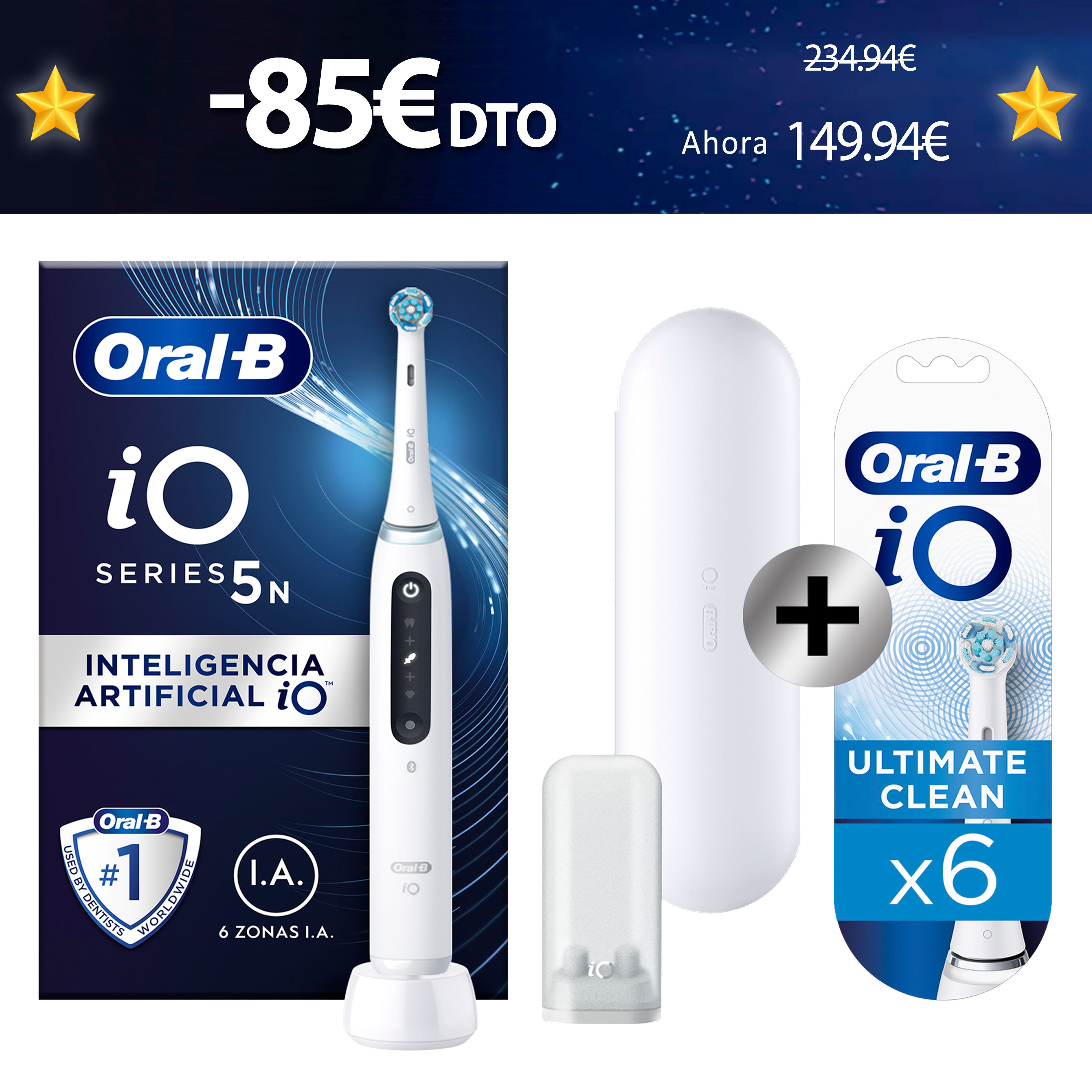 Oral-B iO 5 Cepillo Eléctrico con 1 Recambio