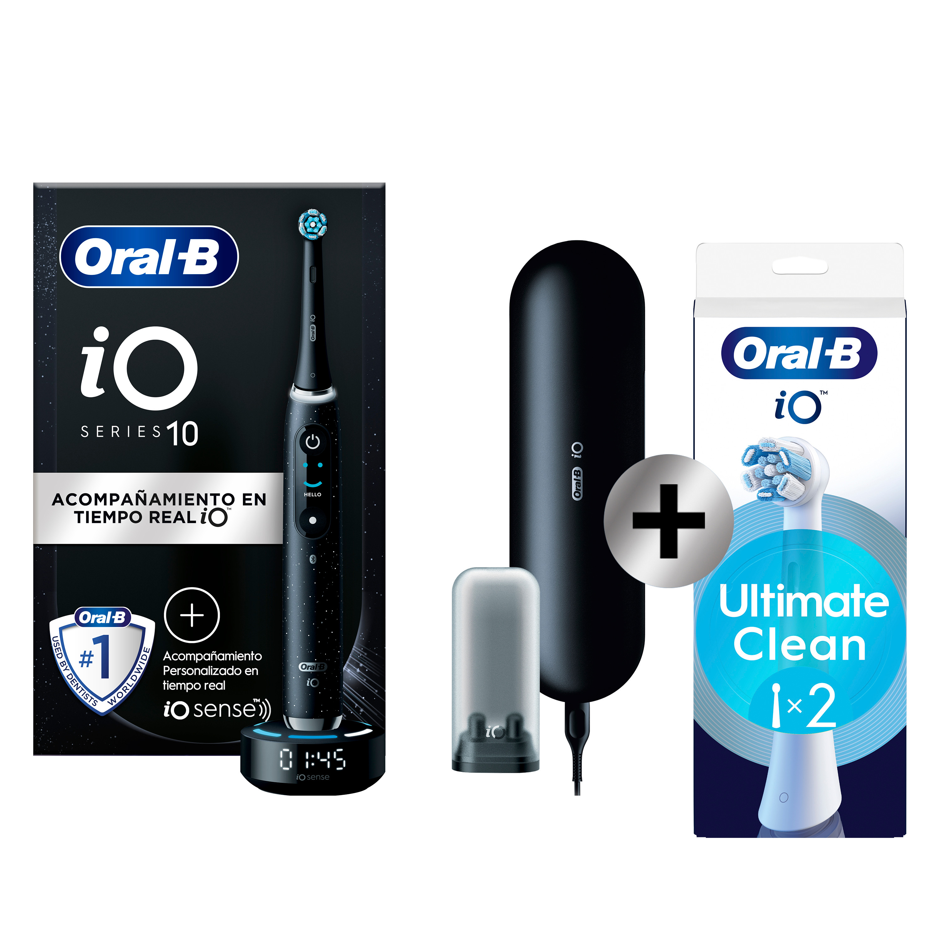 Oral-B iO10 Cepillo Eléctrico negro con 1 + 2 Recambios