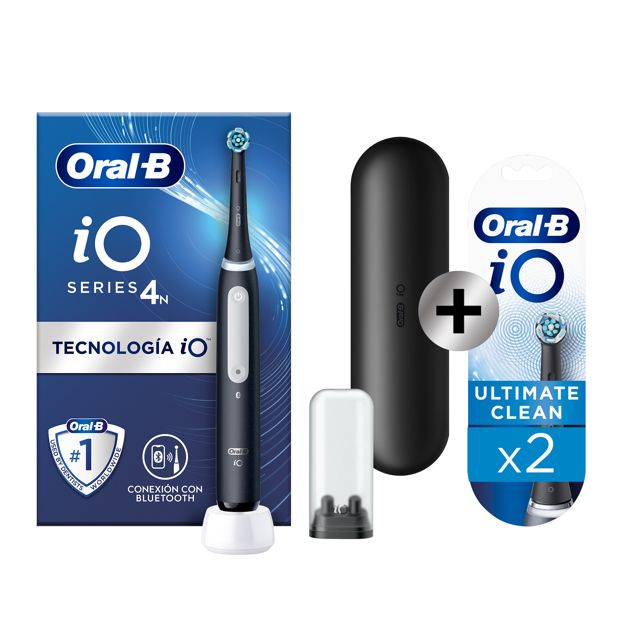 Oral-B iO 4 Cepillo Eléctrico negro con 1 + 2 Recambios