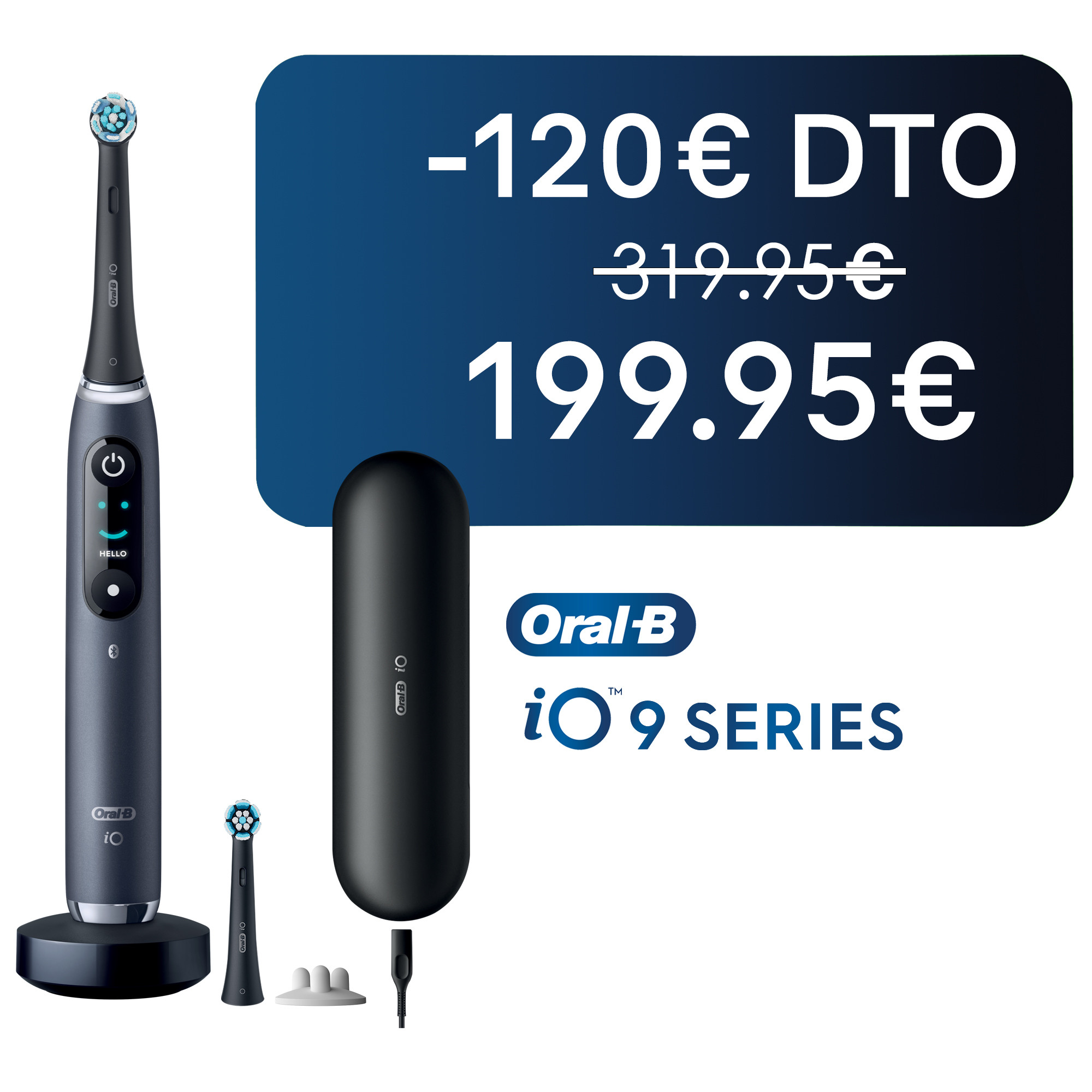 Oral-B iO 9 Cepillo Eléctrico Negro con 2 Cabezales