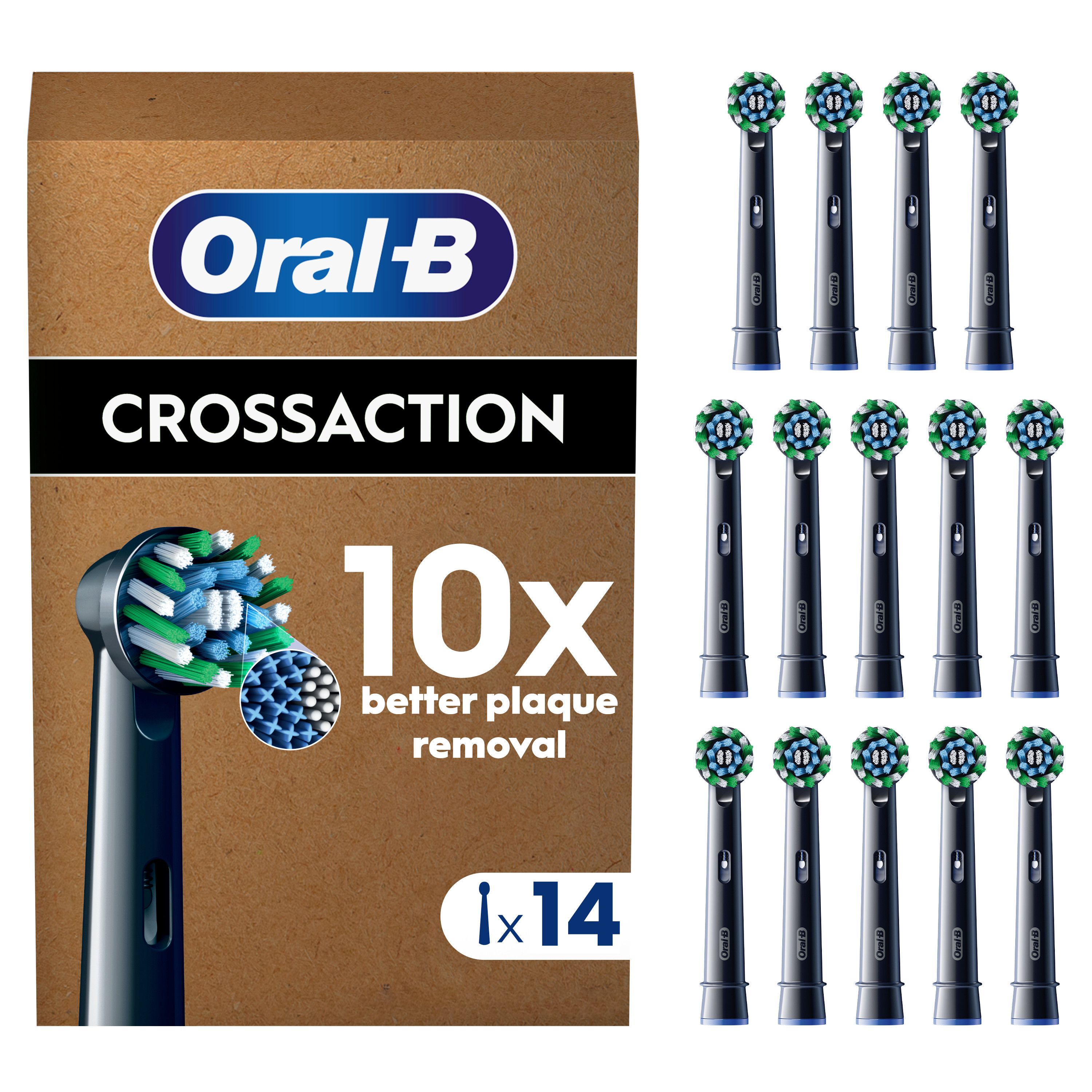 Oral-B Recambios Cross Action Negros - Pack de 14