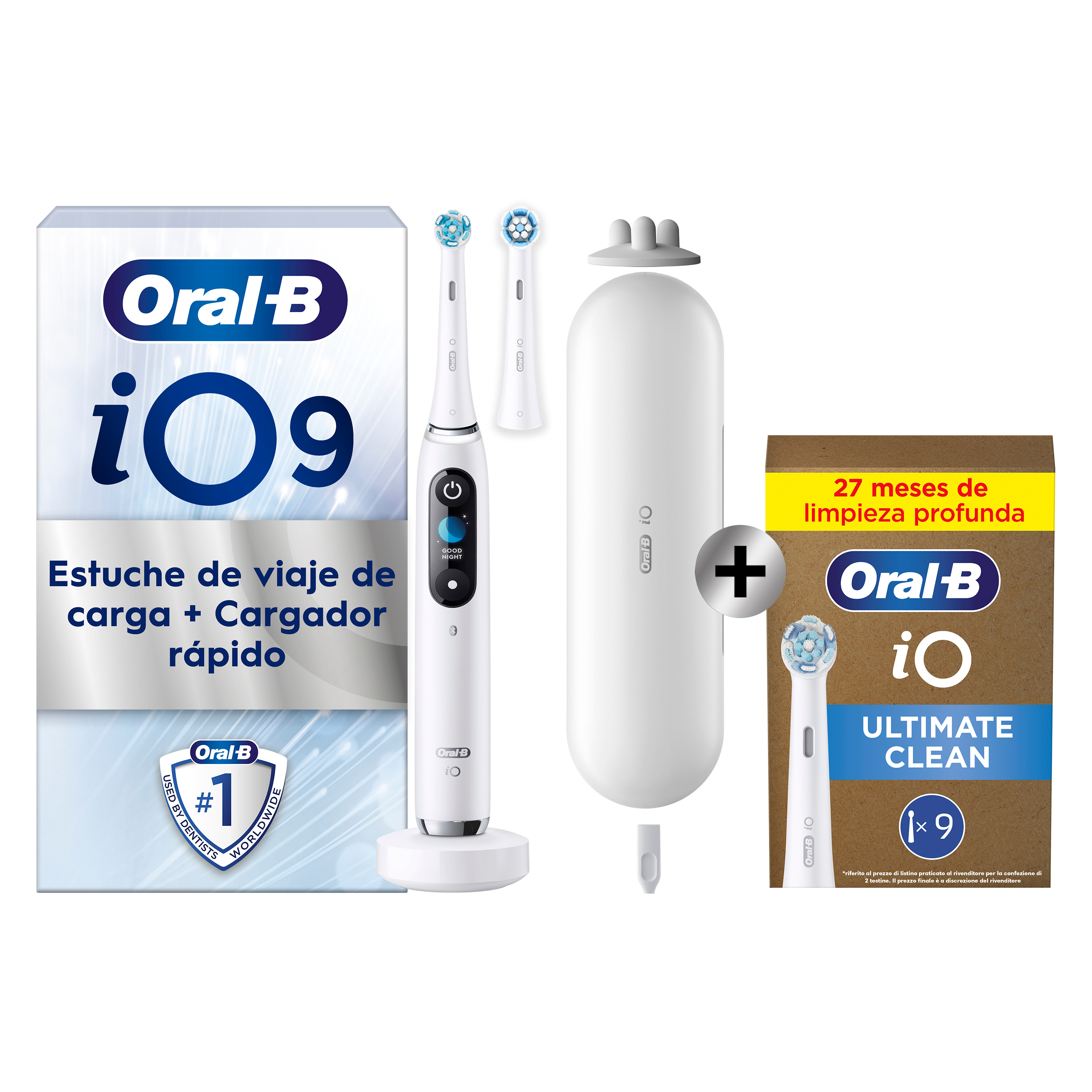 Oral-B iO 9 Cepillo Eléctrico Blanco con 2+9 cabezales