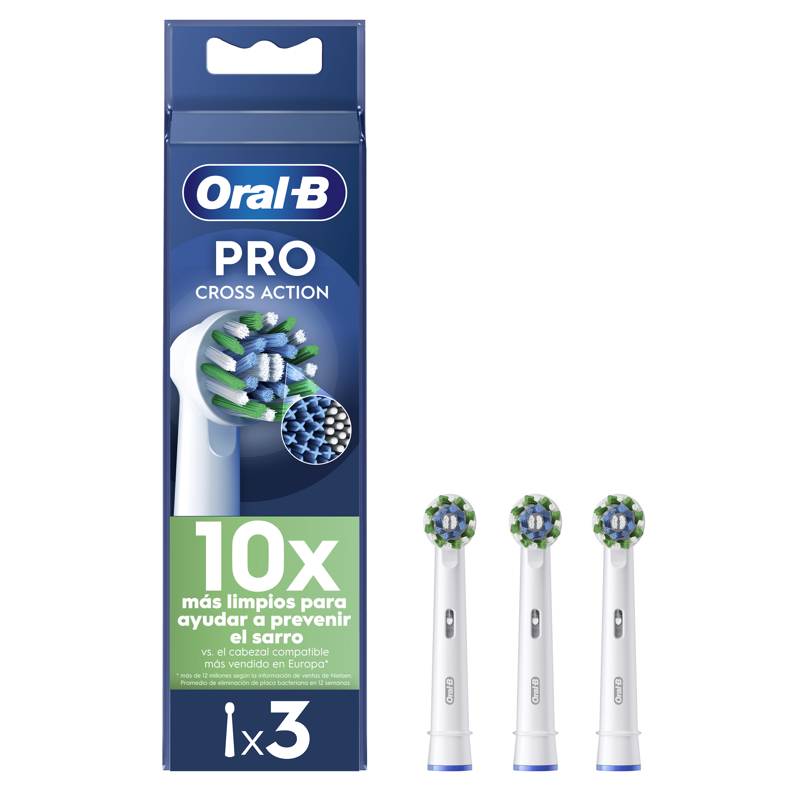 Oral-B Recambios Cross Action Blancos - Pack de 3