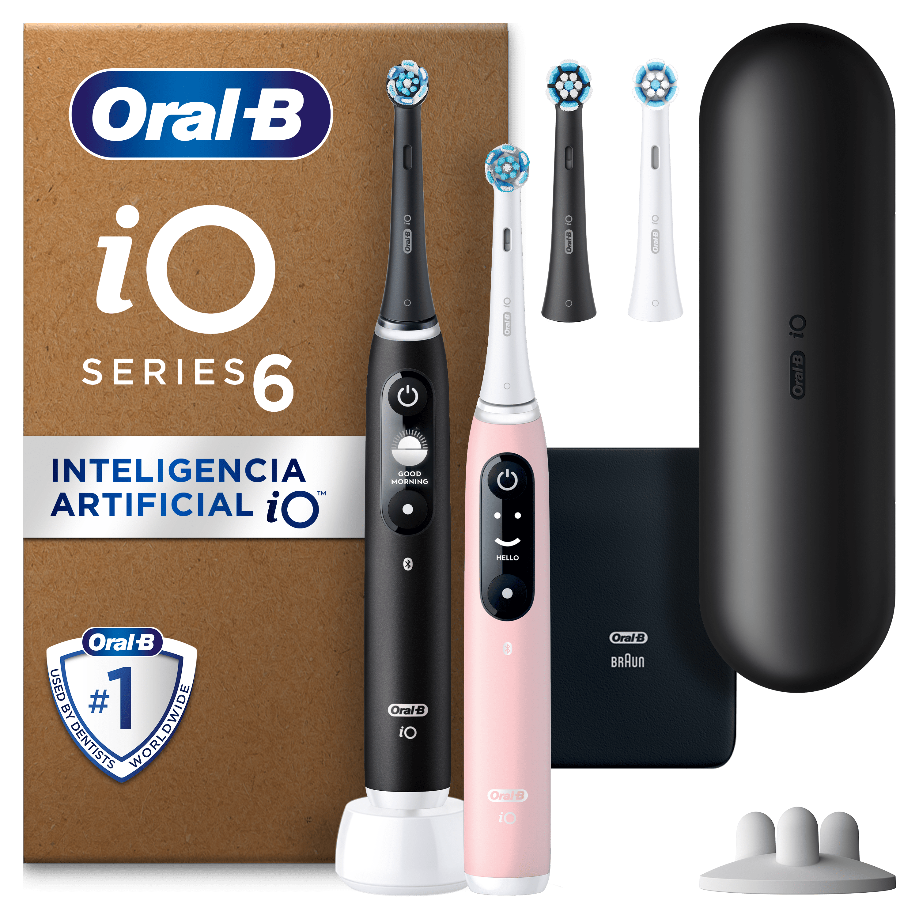 Oral-B iO Pack Doble de Cepillos Eléctricos Negro y Rosa con