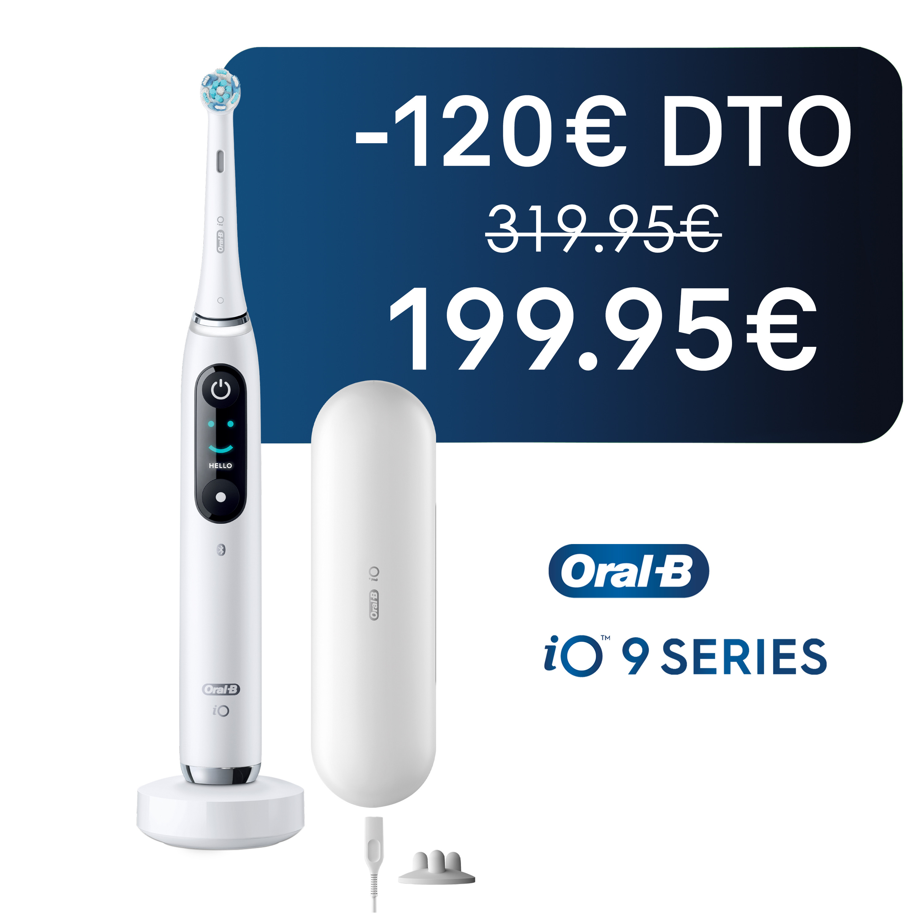 Oral-B iO 9 Cepillo Eléctrico Blanco con 2 Cabezales