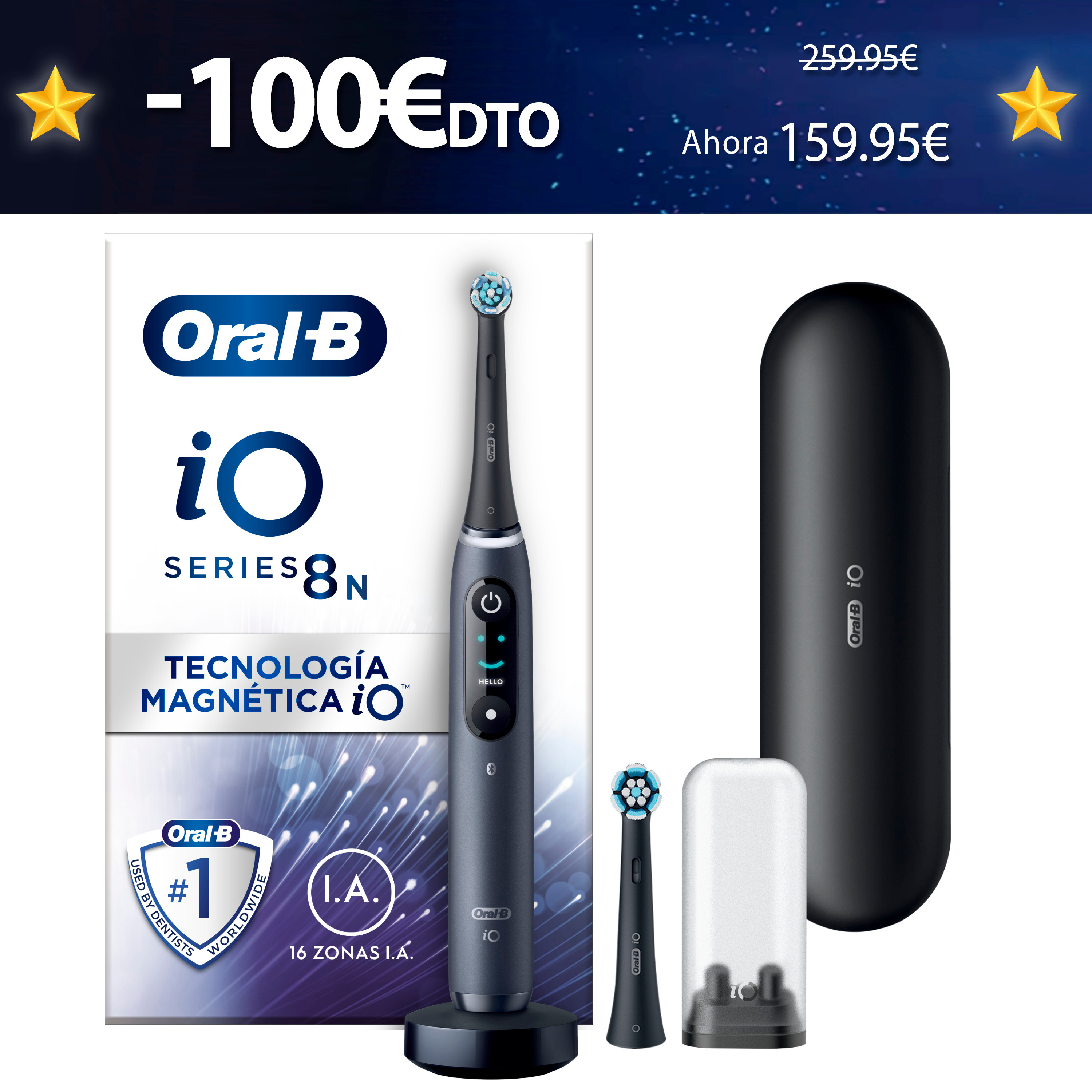 Oral-B iO 8 Cepillo Eléctrico con 2 Recambios