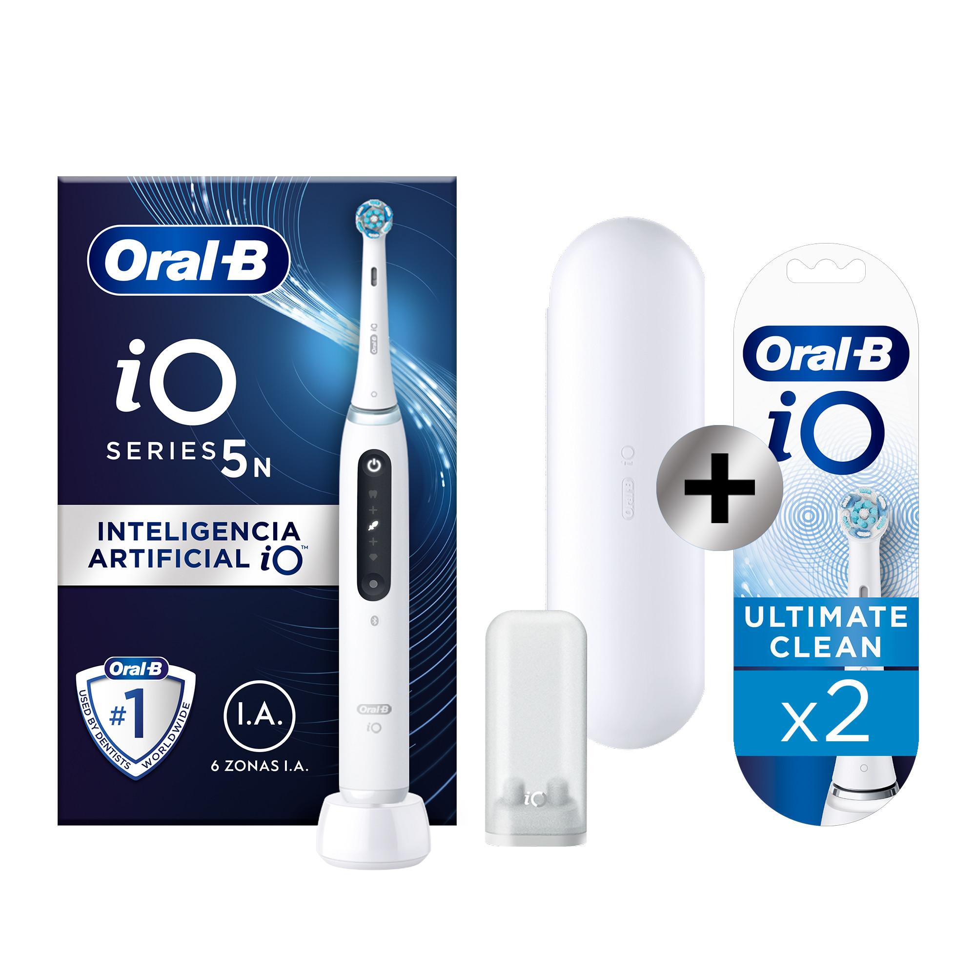 Oral-B iO 5 Cepillo Eléctrico blanco con 1 + 2 Recambios