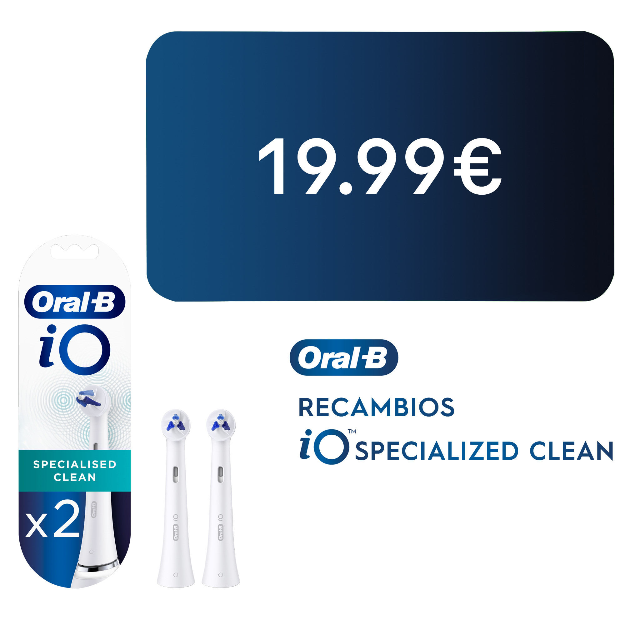 Oral-B iO Recambios Specialized Clean - Pack de 2