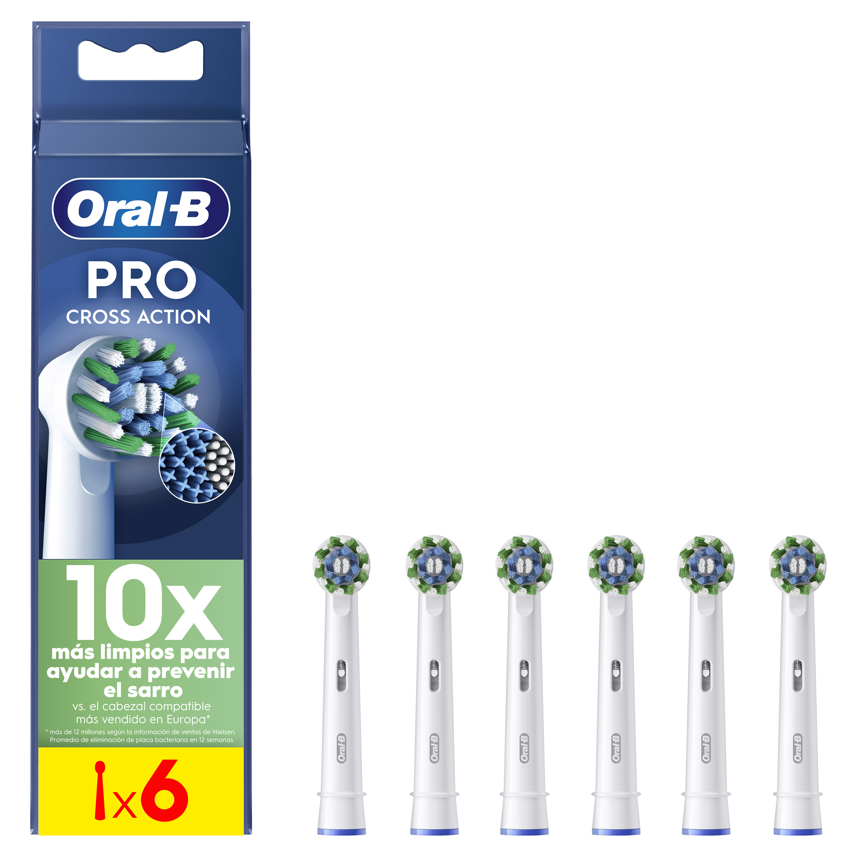 Oral-B Recambios Cross Action en Blanco - Pack de 6