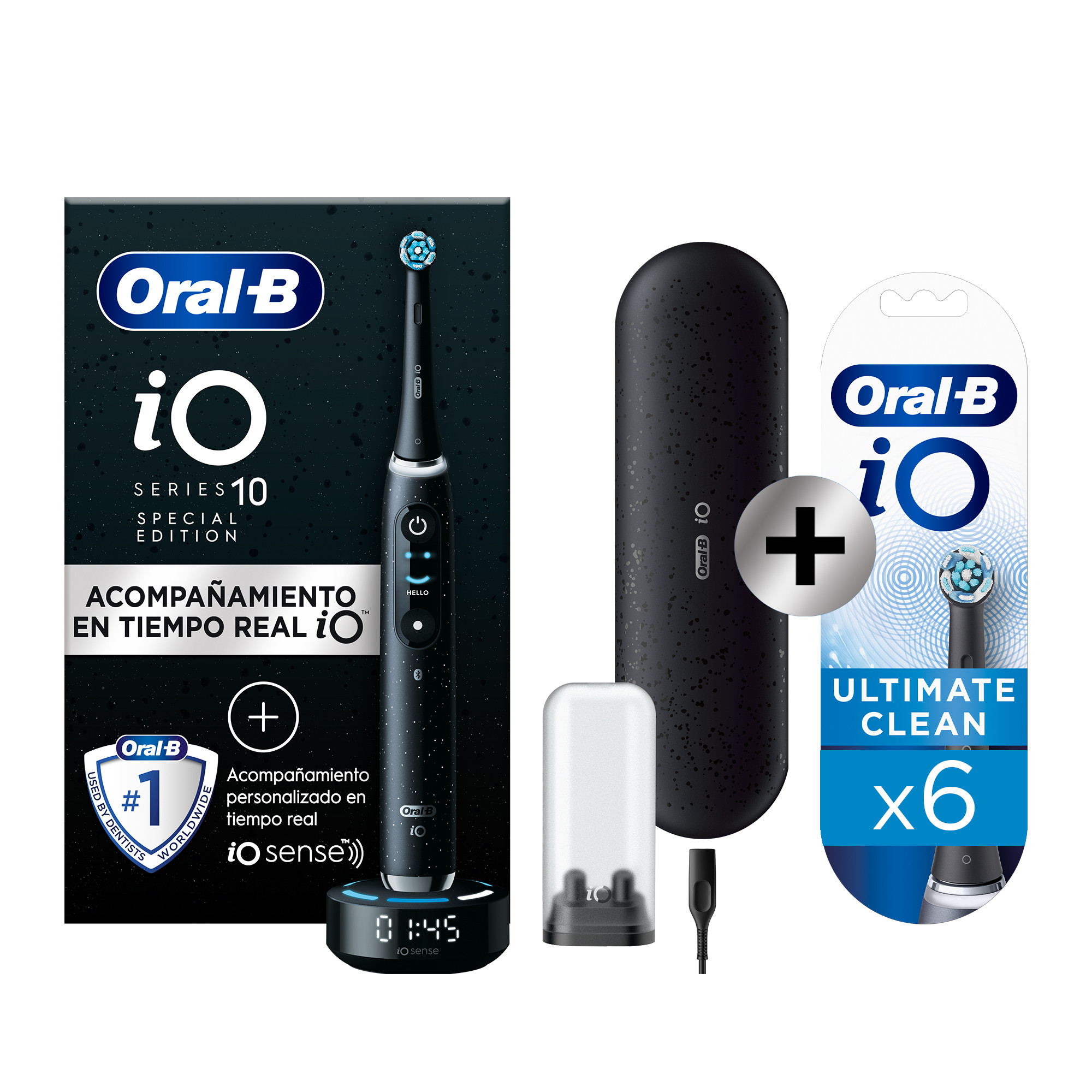 Oral-B iO 10 Cepillo Eléctrico Edición Limitada Negro Cósmico con 1 &plus; 6 Recambios