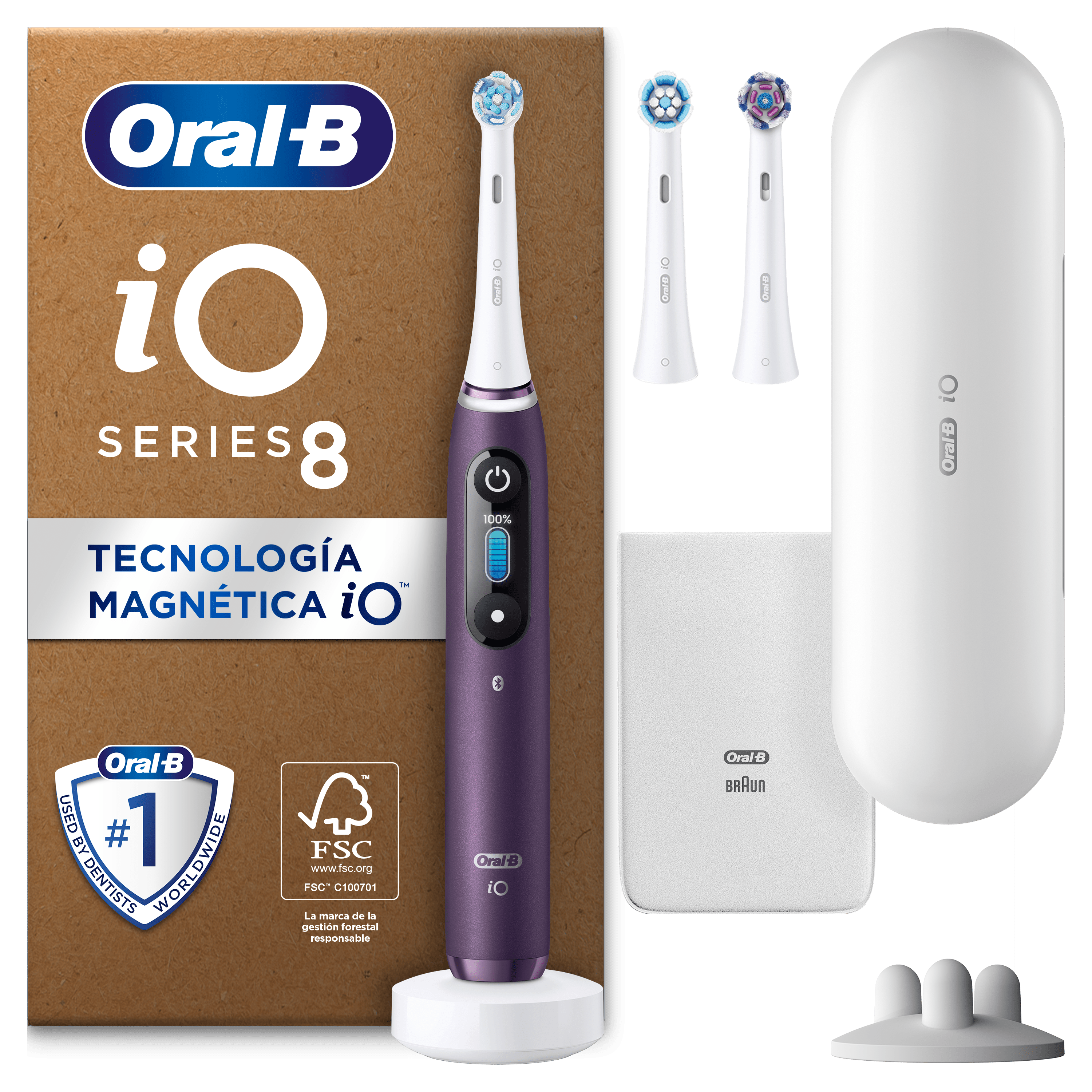 Oral-B iO 8 Pack de Cepillo Eléctrico con 3 Recambios