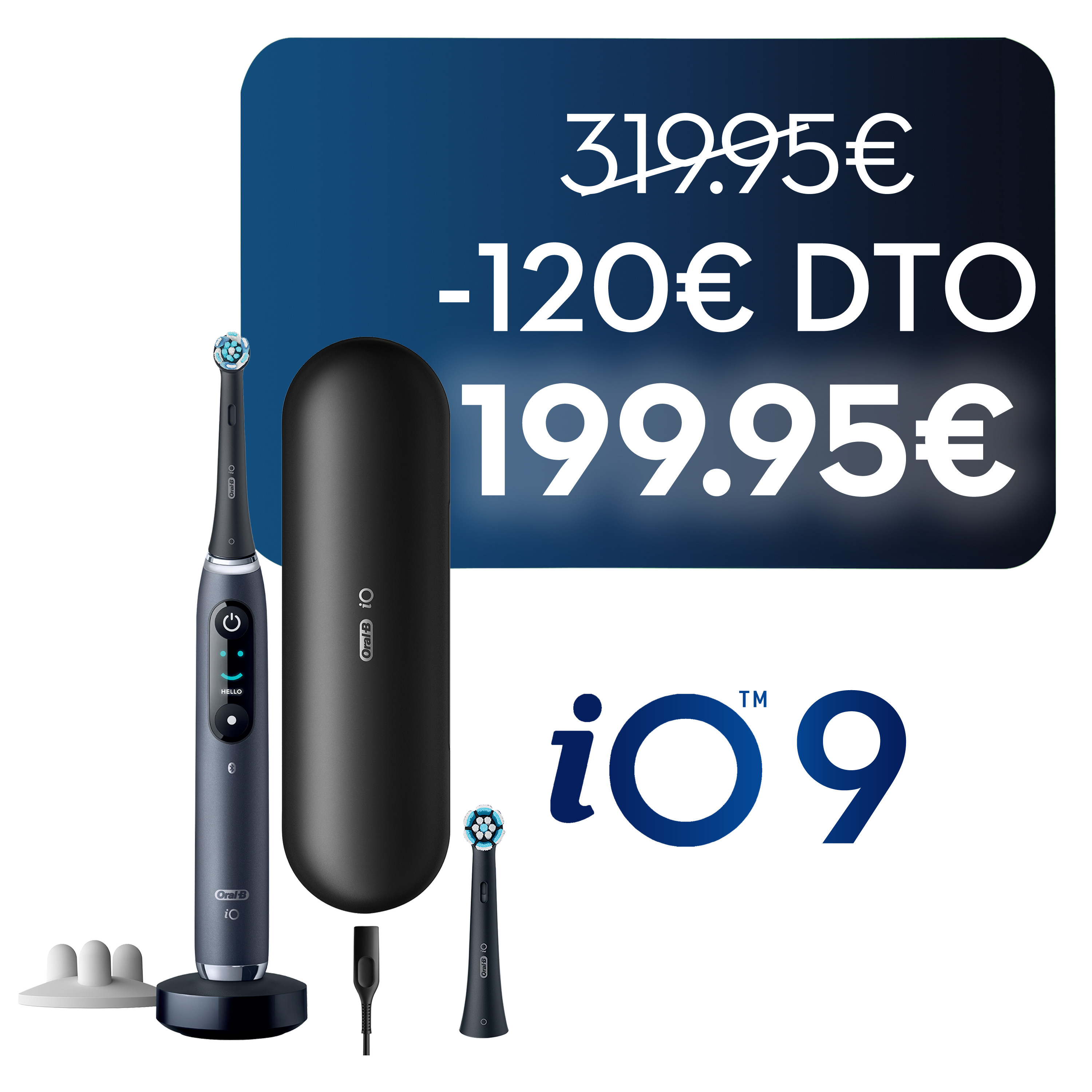 Oral-B iO 9 Cepillo Eléctrico Negro con 2 Cabezales