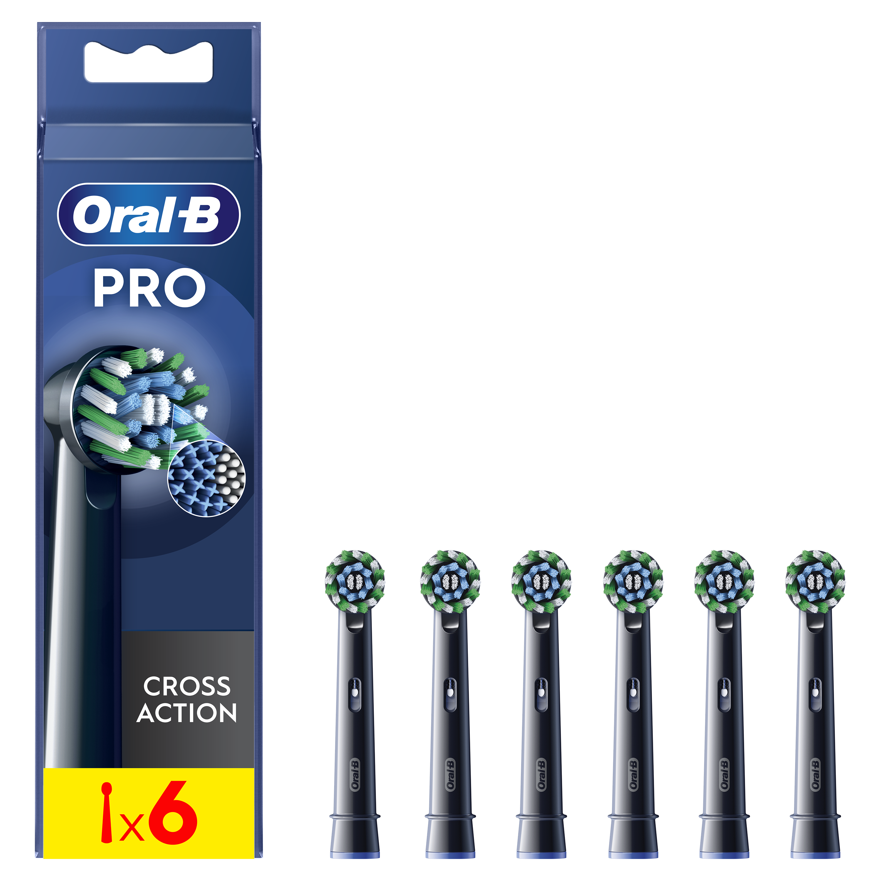 Oral-B Recambios Cross Action en Negro - Pack de 6