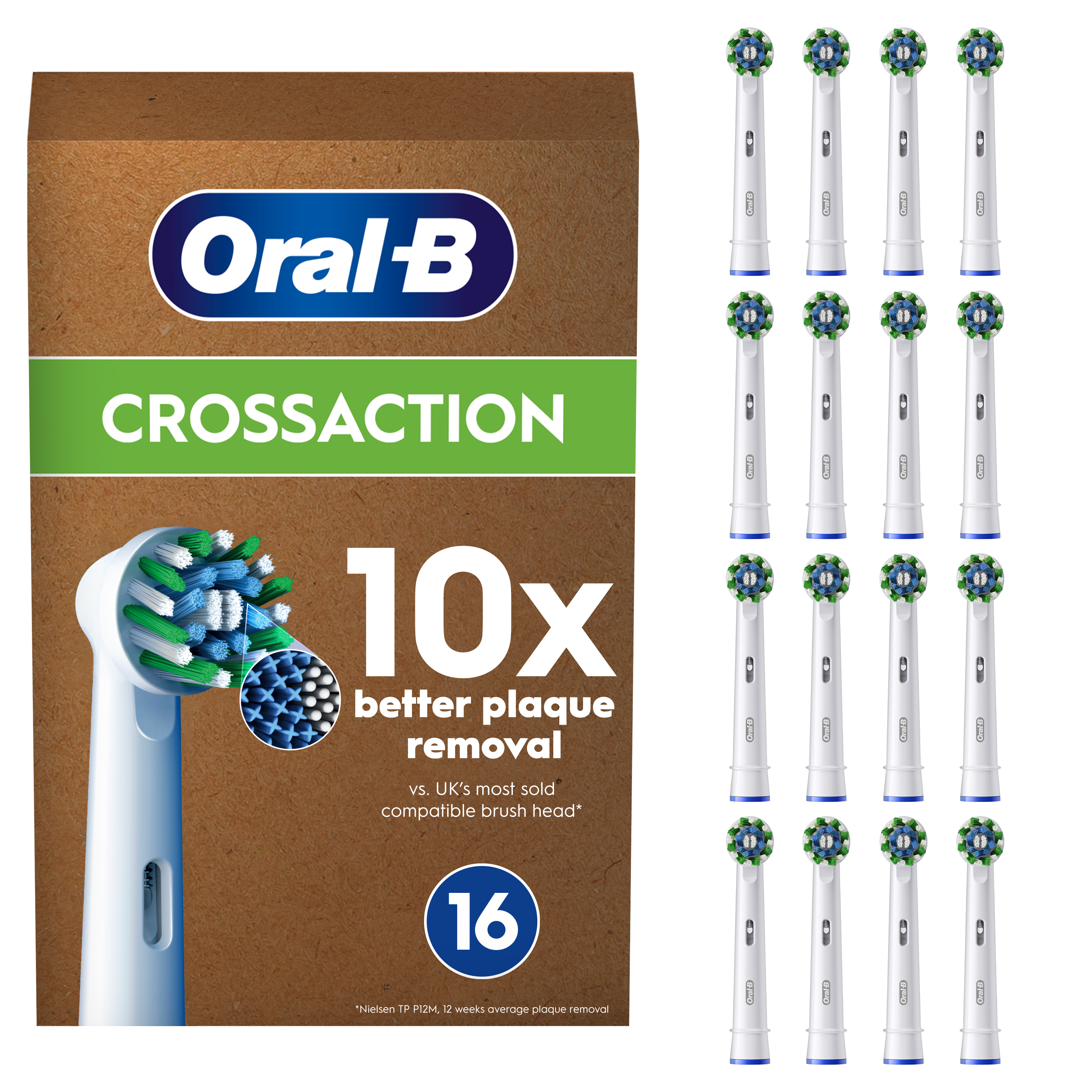 Oral-B Recambios Cross Action en Blanco - Pack de 16