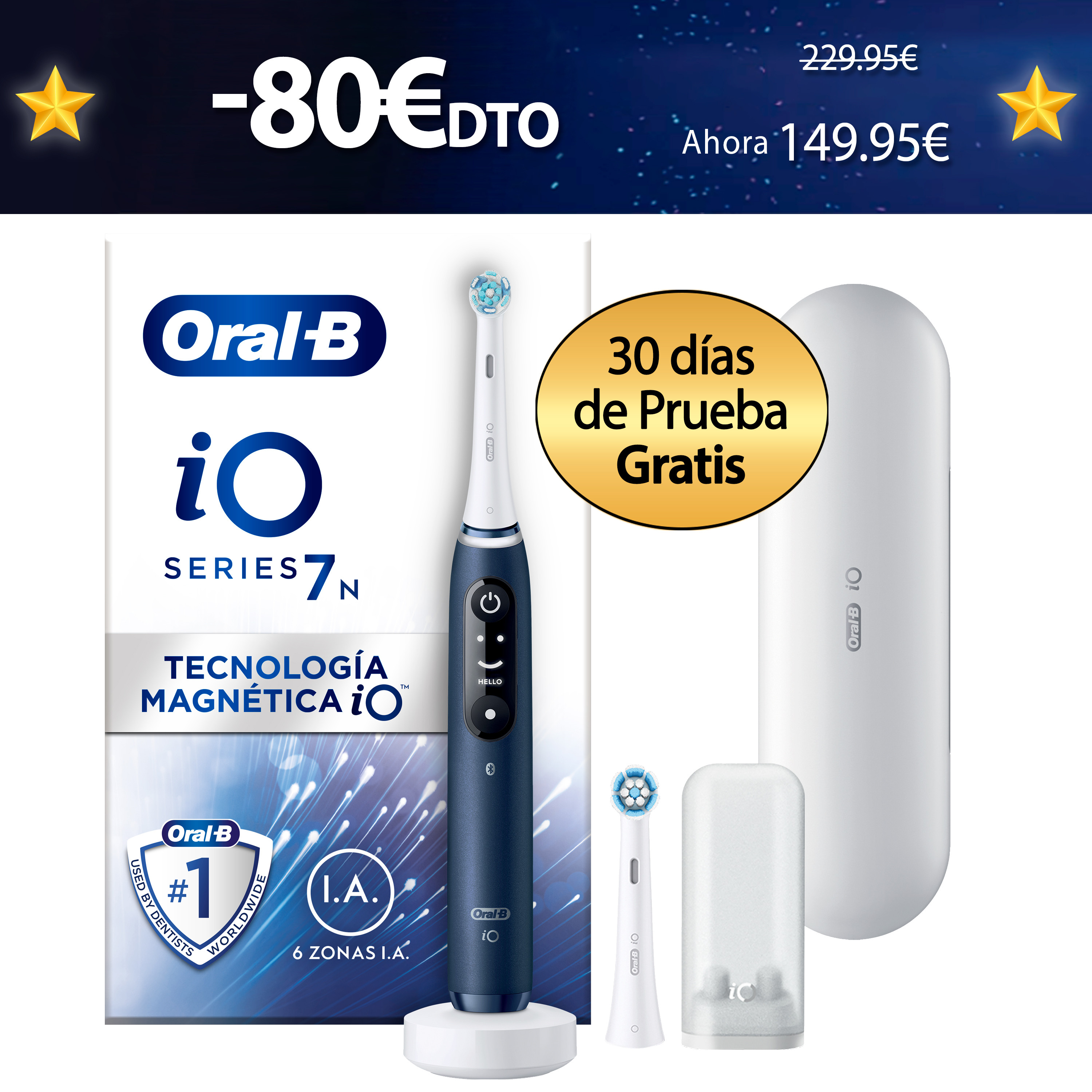 Oral-B iO 7 Cepillo Eléctrico con 2 Recambios