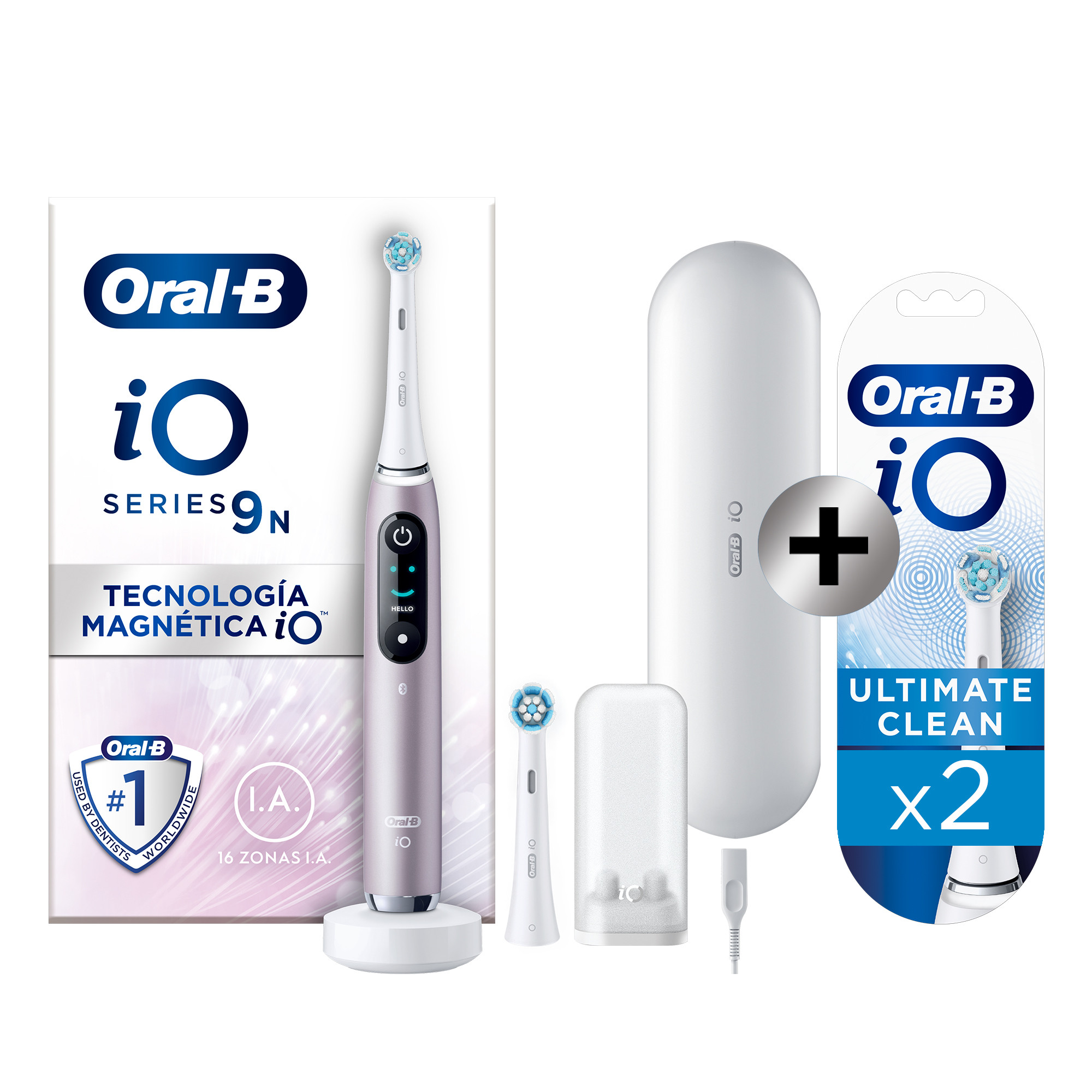 Oral-B iO 9 Cepillo Eléctrico Rosa con 2 + 2 Recambios