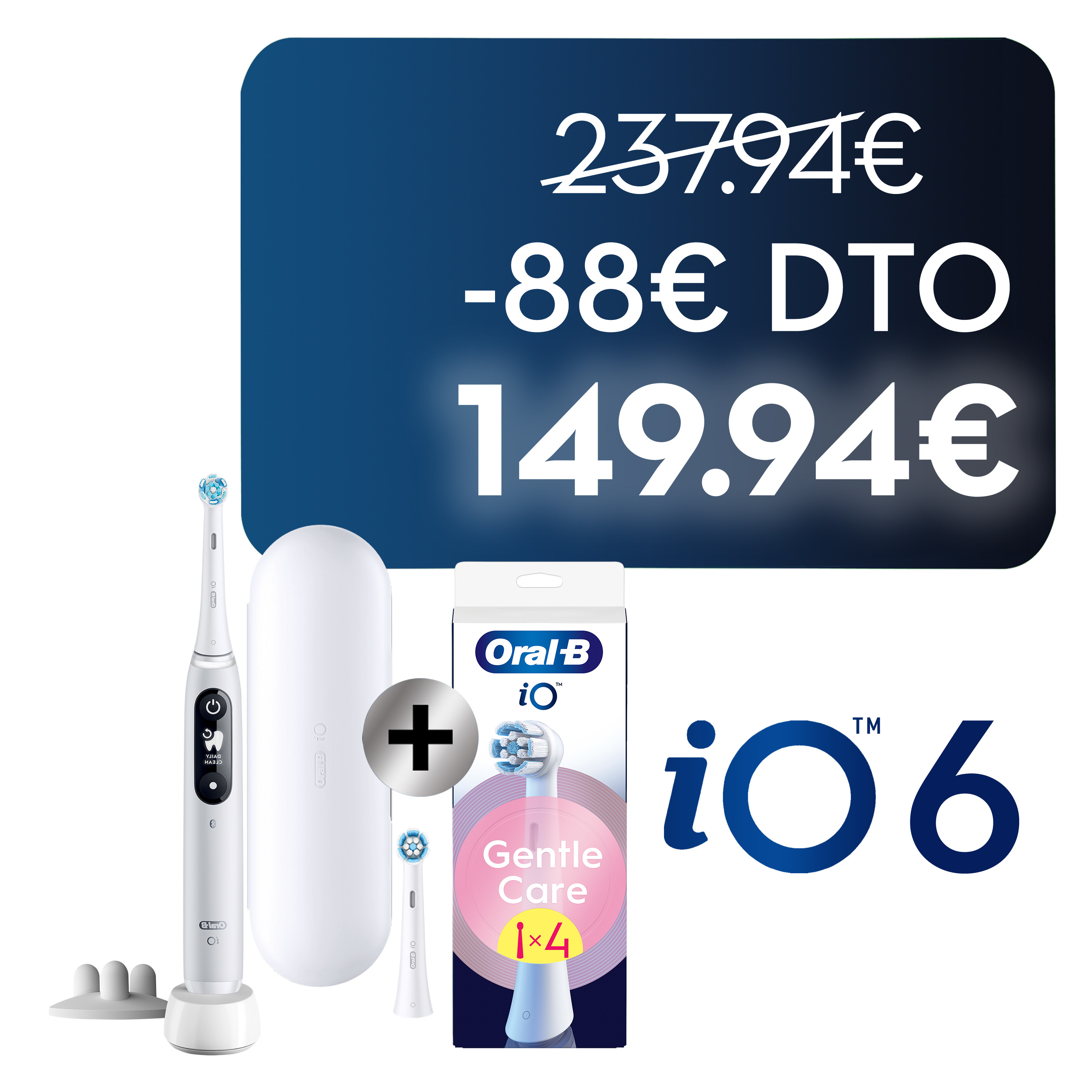 Oral-B iO 6 Cepillo Eléctrico Gris con 2 + 4 Recambios