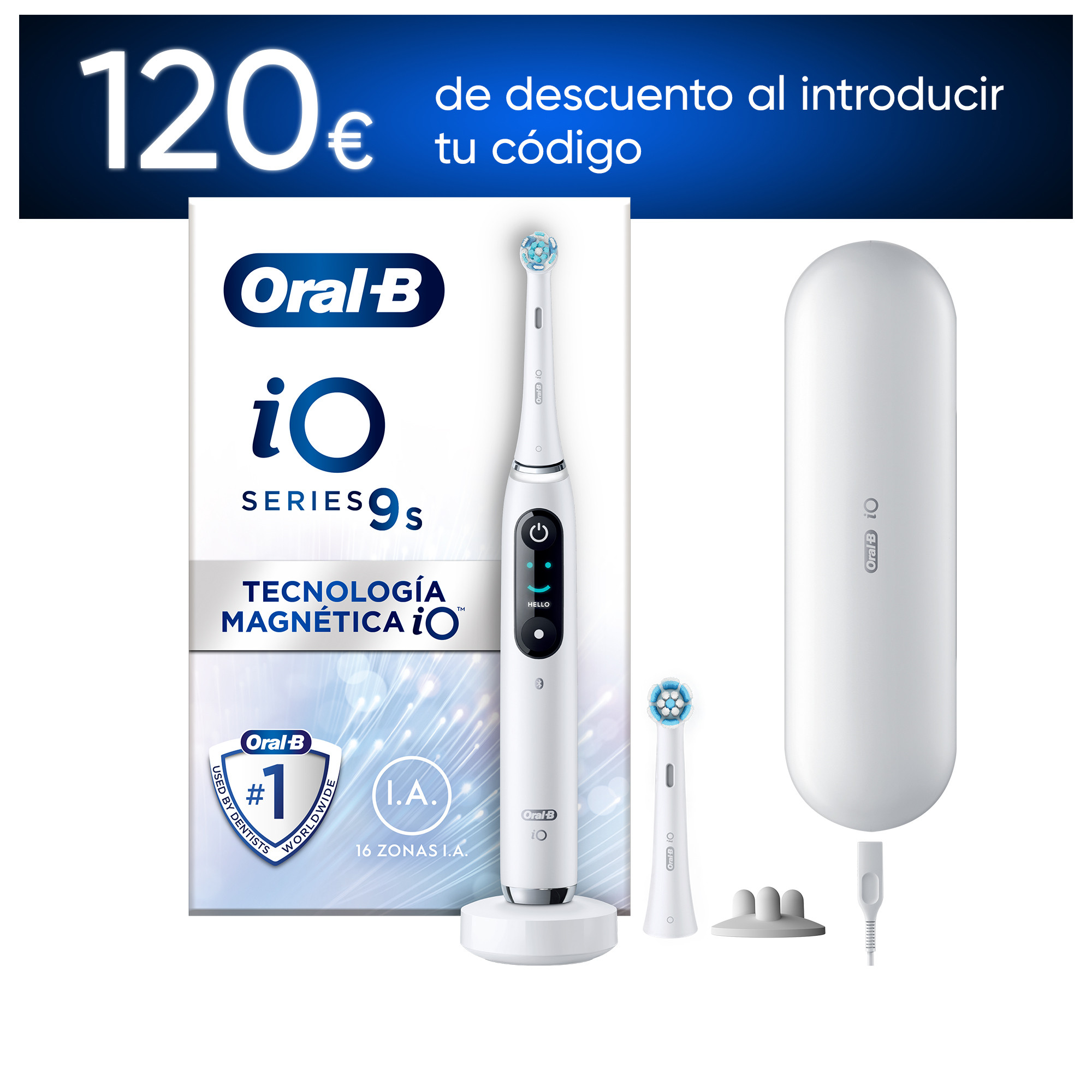 Oral-B iO 9 Cepillo Eléctrico Blanca con 2 Recambios