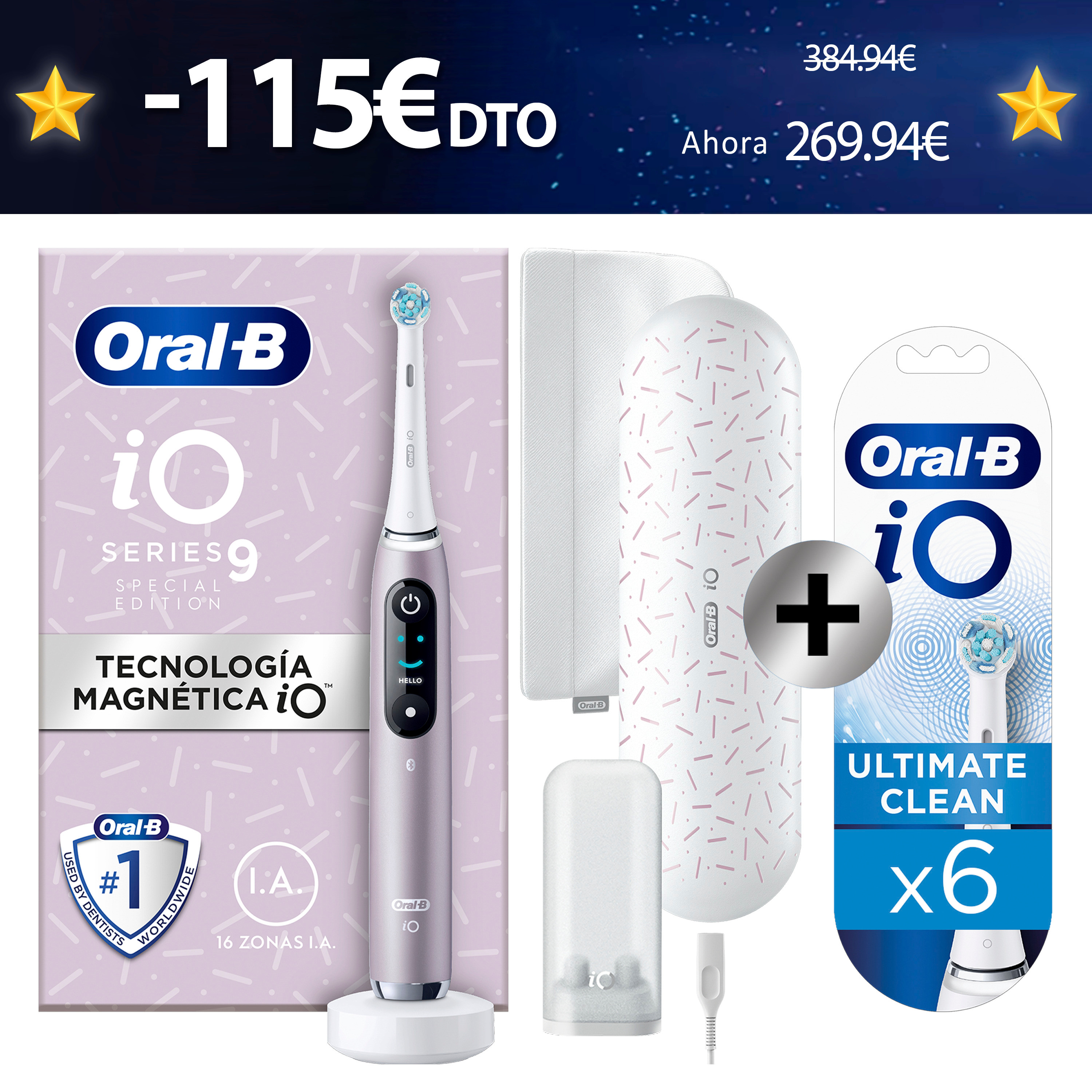 Oral-B iO9 Cepillo Eléctrico con 2 Recambios