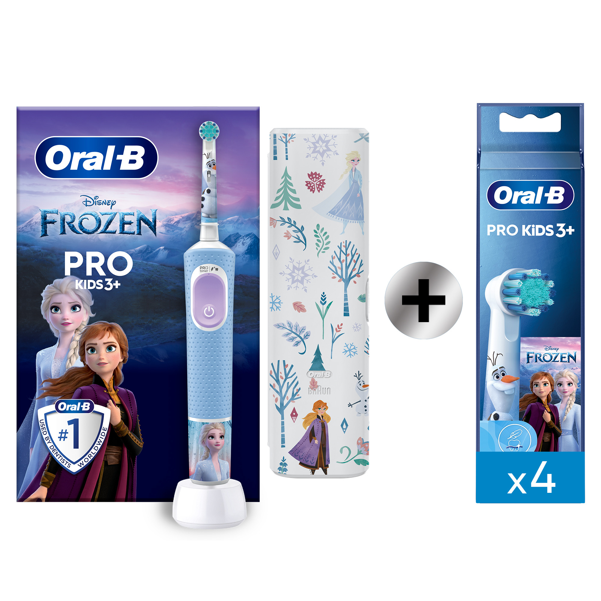 Oral-B Pro Kids Frozen Cepillo Eléctrico con 1 + 4 Recambios