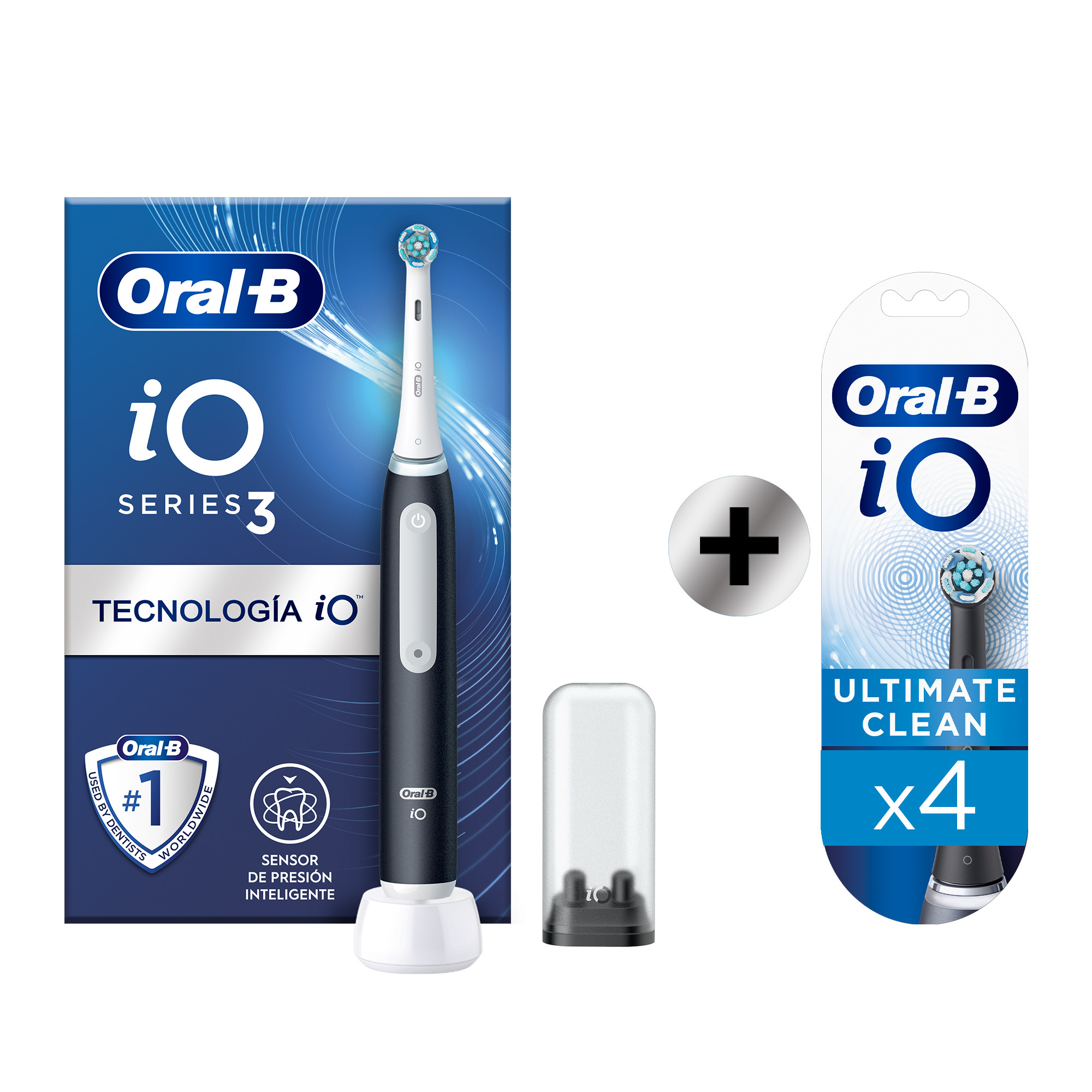 Oral-B iO 3 Cepillo Eléctrico negro con 1 + 4 Recambios