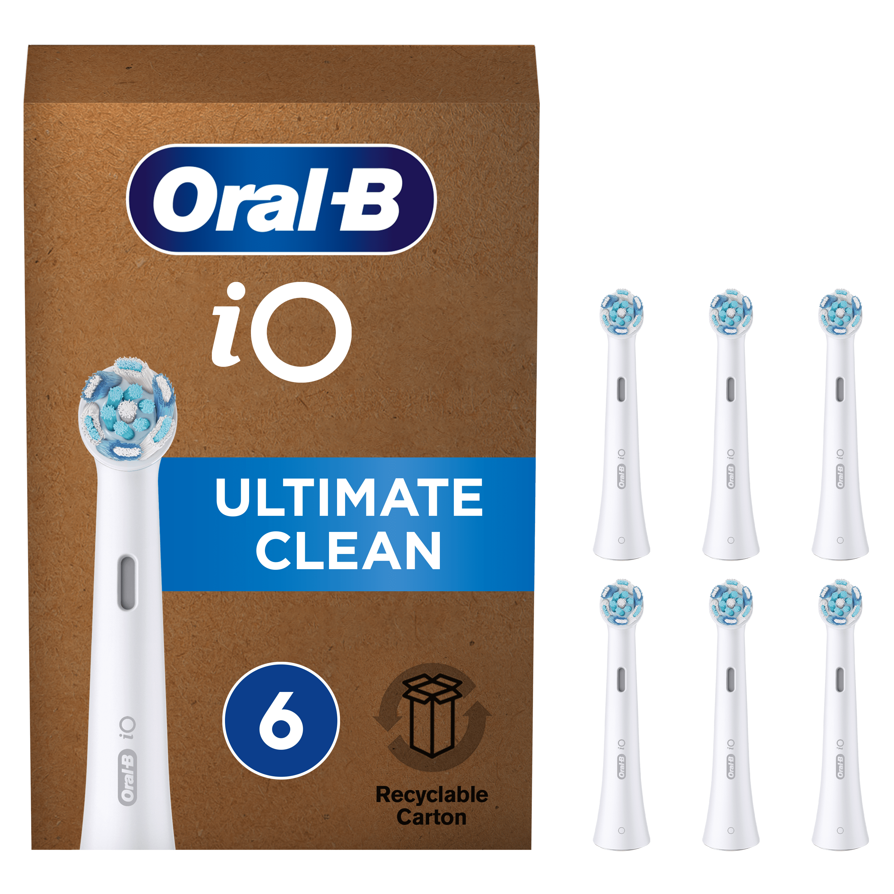 Oral-B iO Recambios Ultimate Clean en Blanco - Pack de 6