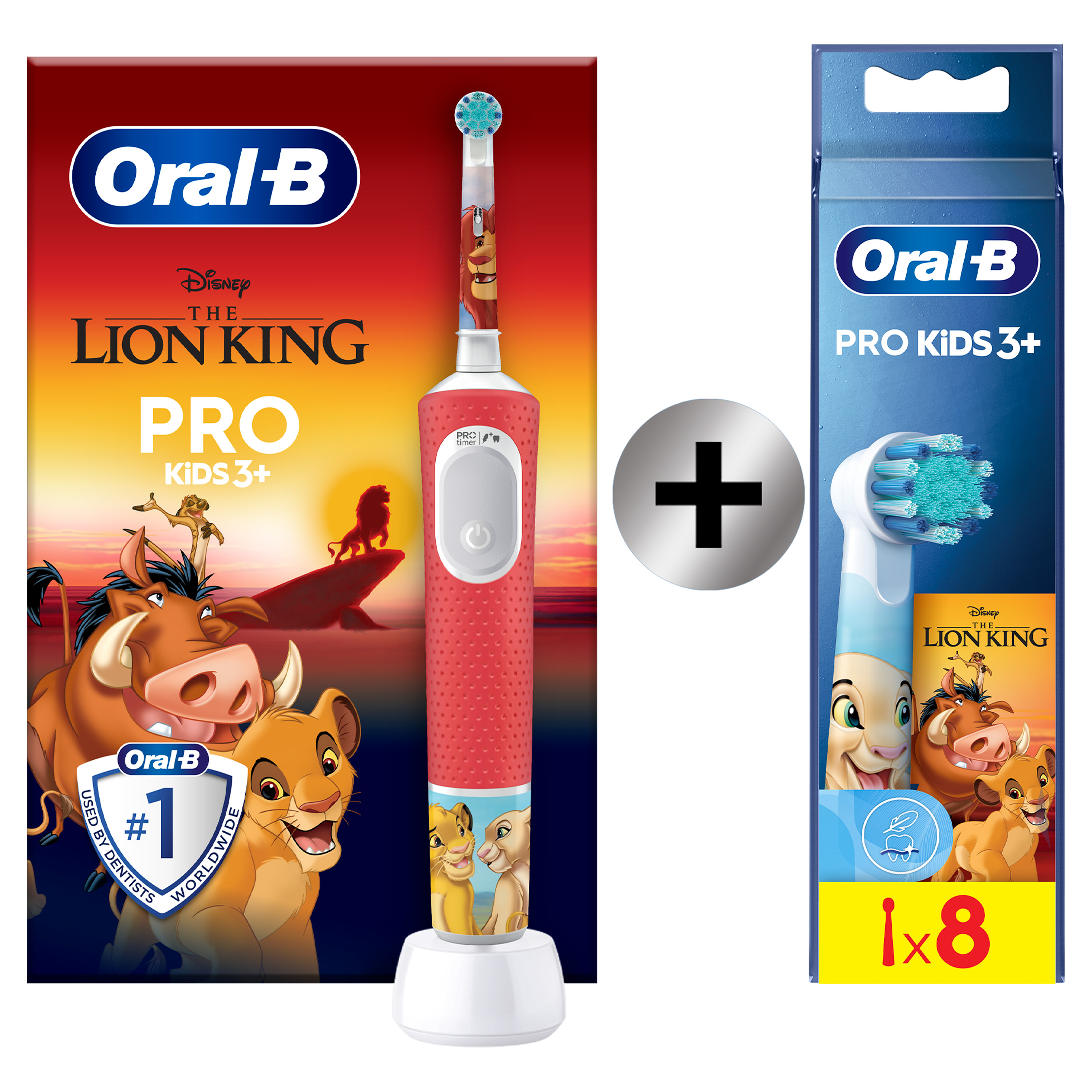 Oral-B Pro Kids Rey León Cepillo Eléctrico con 1+8 Recambios