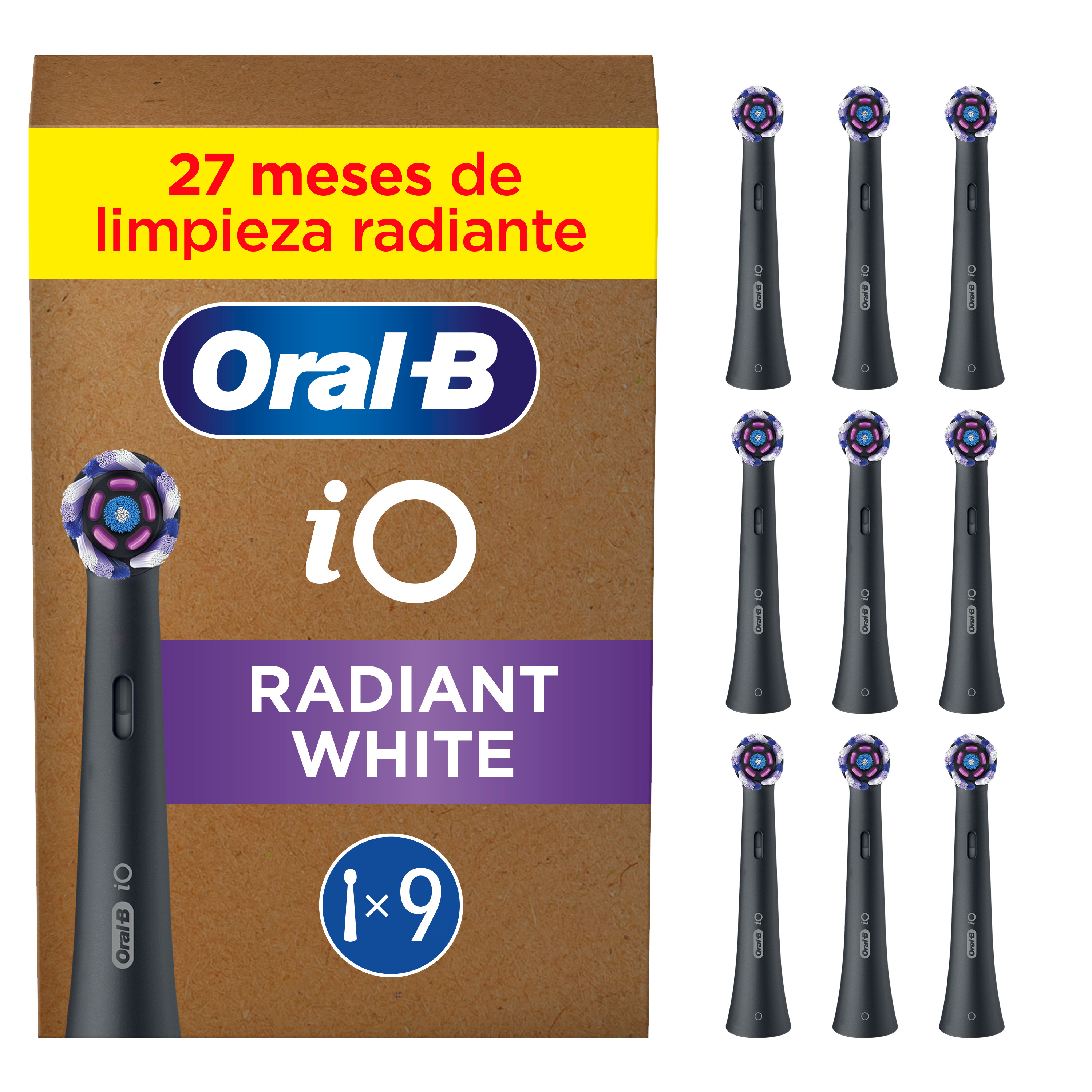 Oral-B iO Recambios Radiant White - Pack de 9