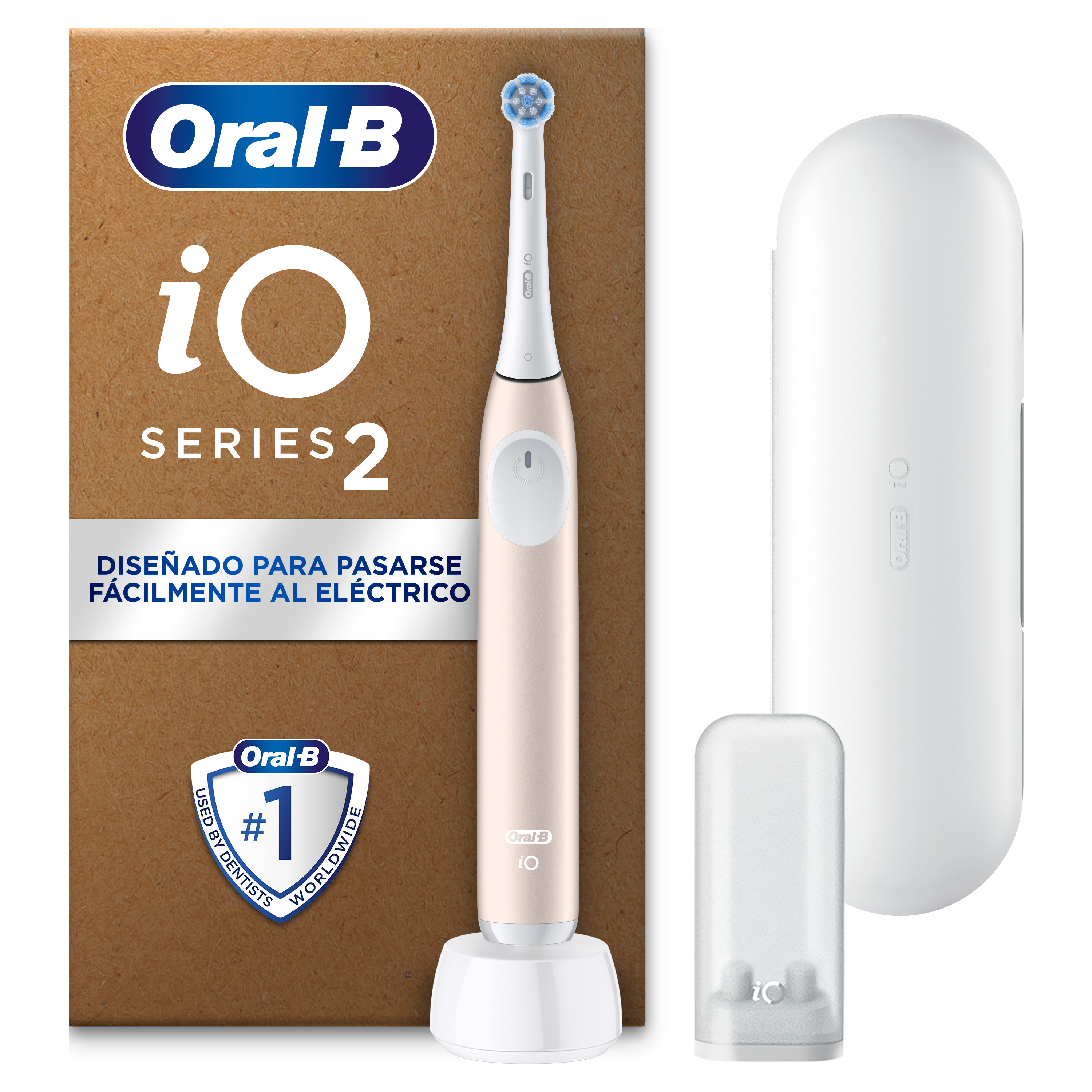 Oral-B iO 2 Pack de Cepillo Eléctrico Rosa con 1 cabezal y funda de viaje