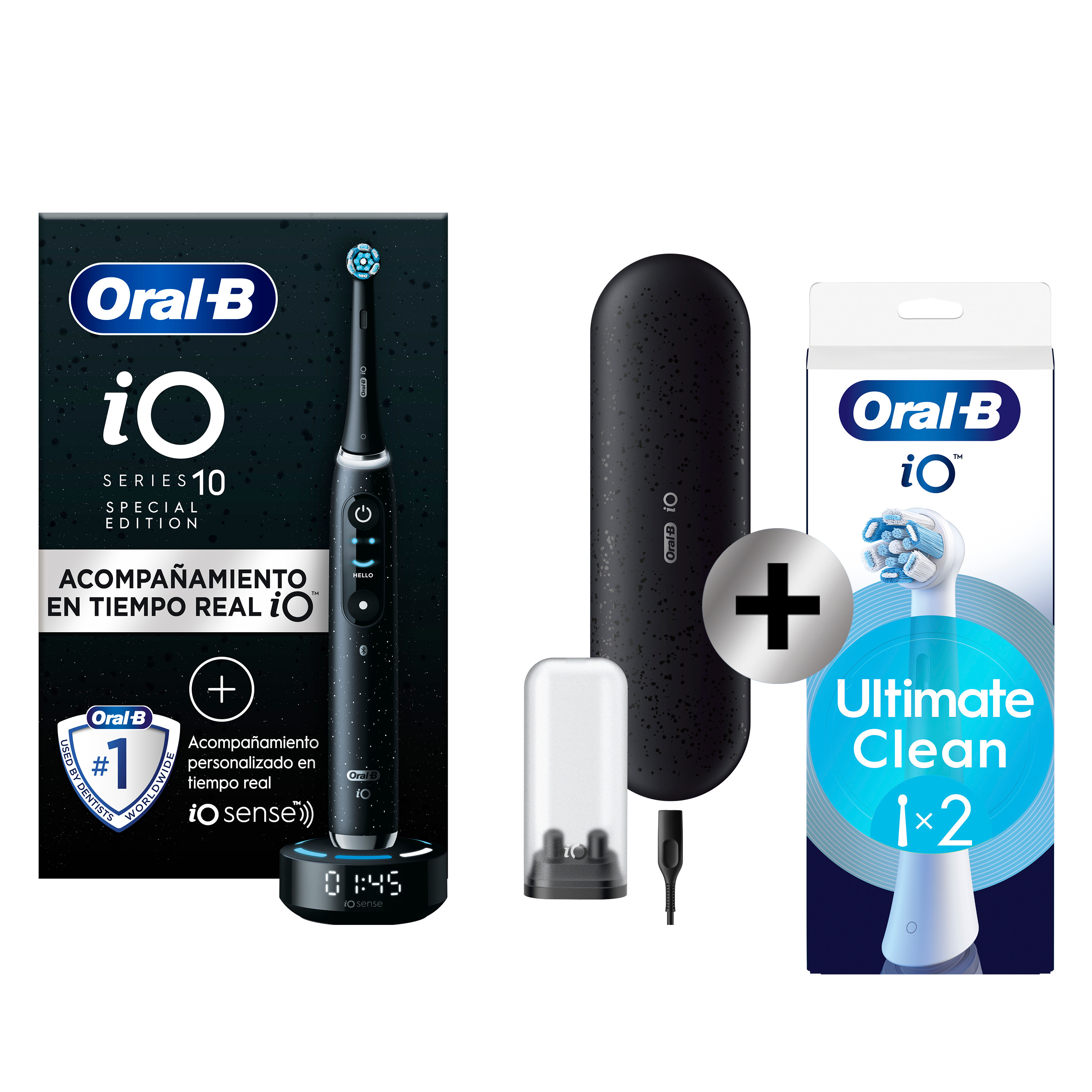 Oral-B iO 10 Cepillo Eléctrico  Edición Limitada Negro Cósmico con 1 + 2 Recambios