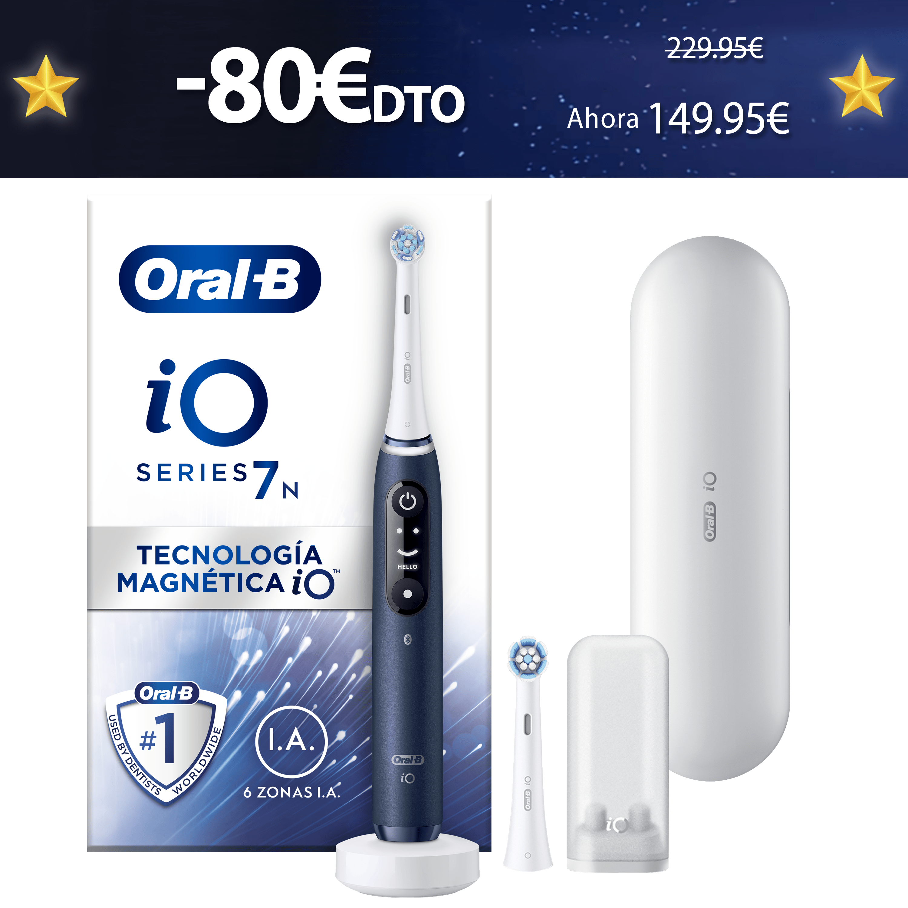 Oral-B iO 7 Cepillo Eléctrico con 2 Recambios