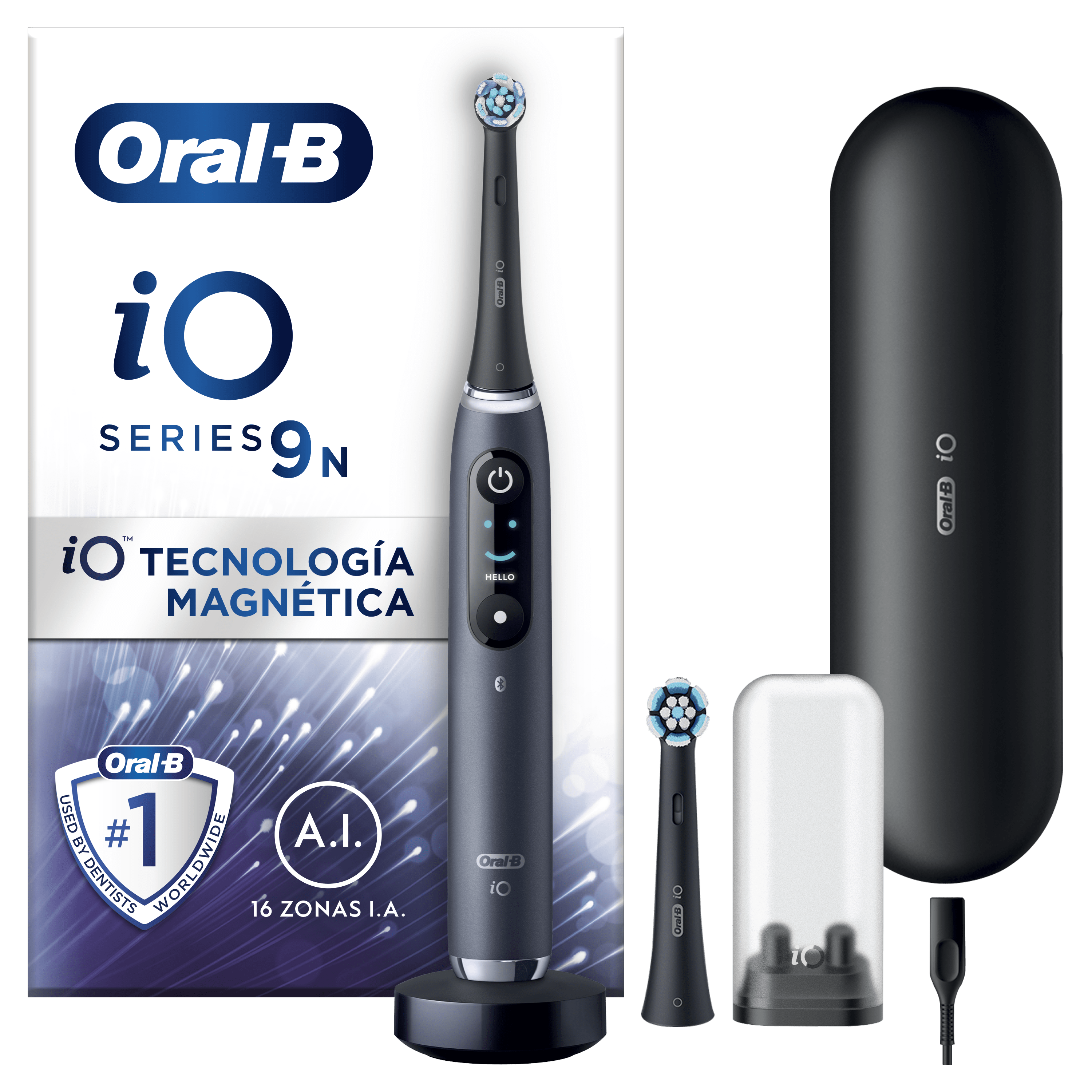 Oral-B iO 9 Cepillo Eléctrico Negro con 2 Cabezales
