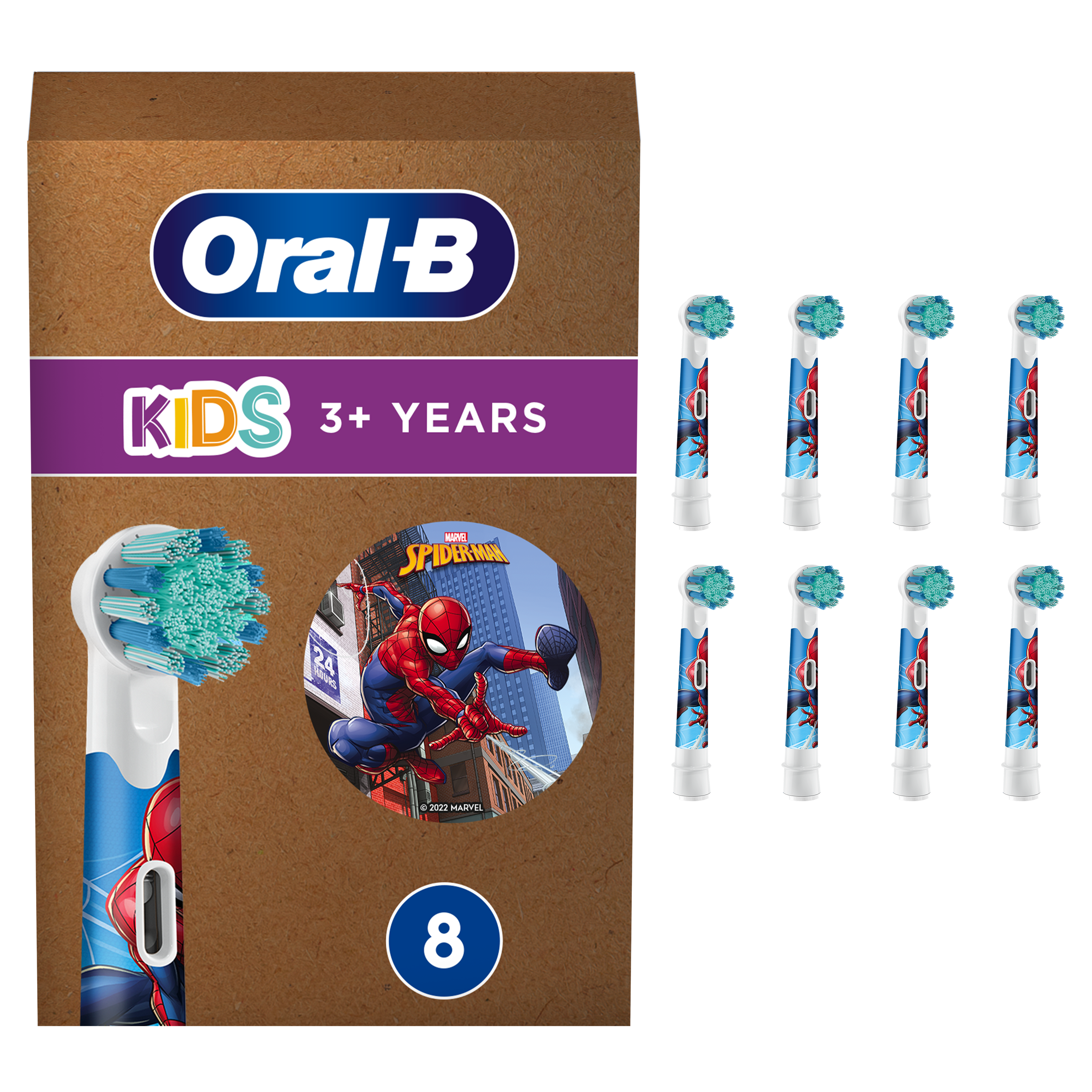 Oral-B Recambios para Niños Spiderman - Pack de 8