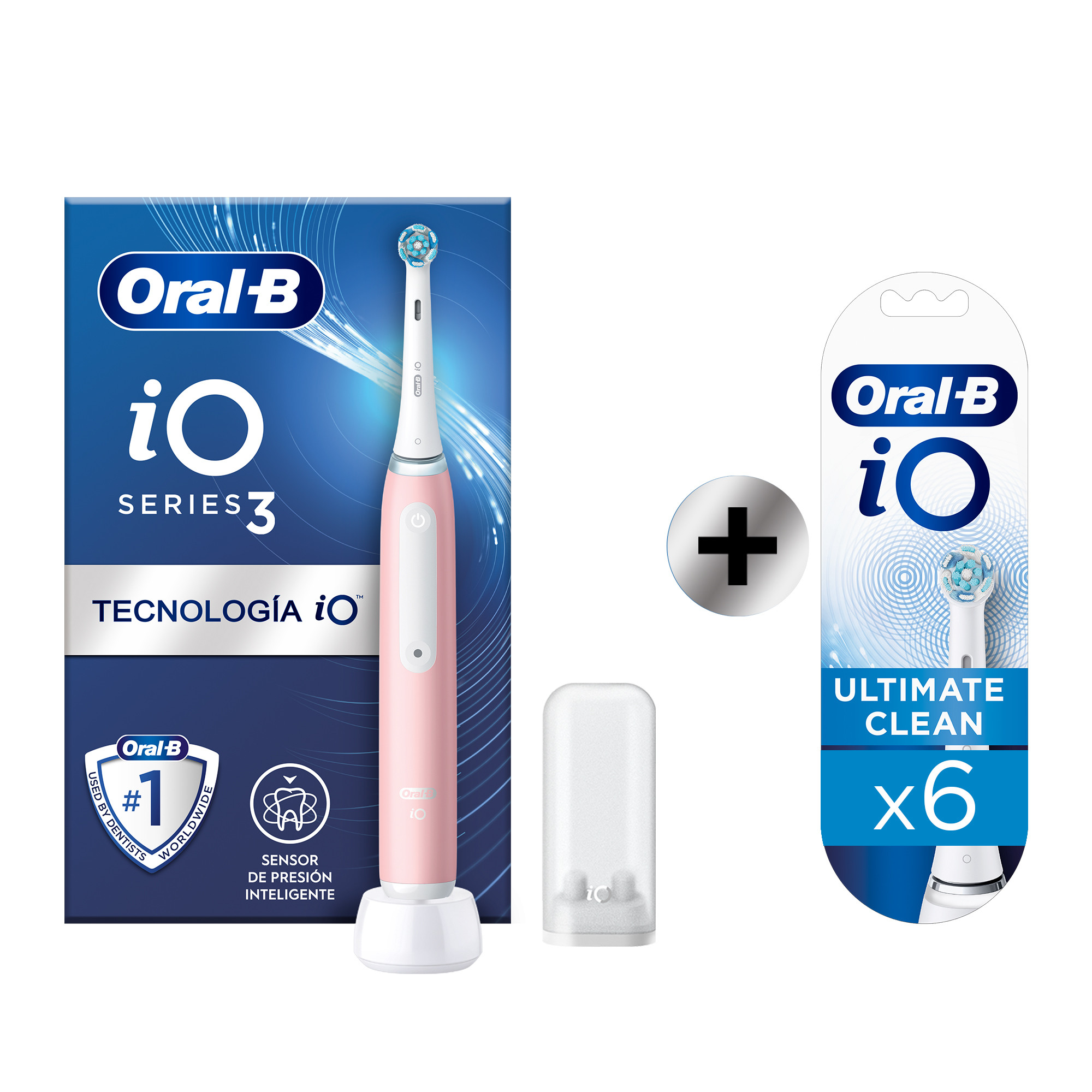 Oral-B iO 3 Cepillo Eléctrico rosa con 1 + 6 Recambios