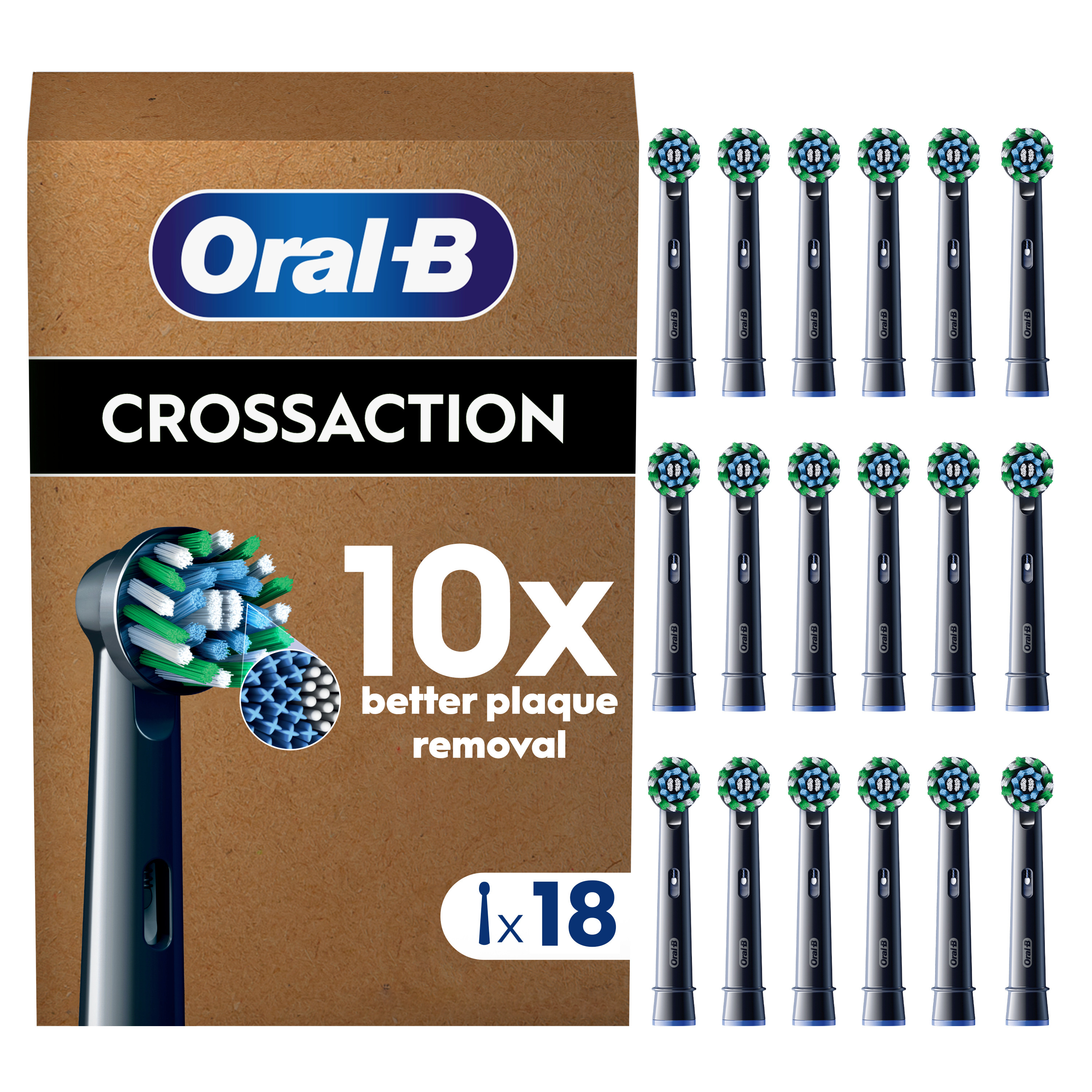 Oral-B Recambios Cross Action Negros - Pack de 18
