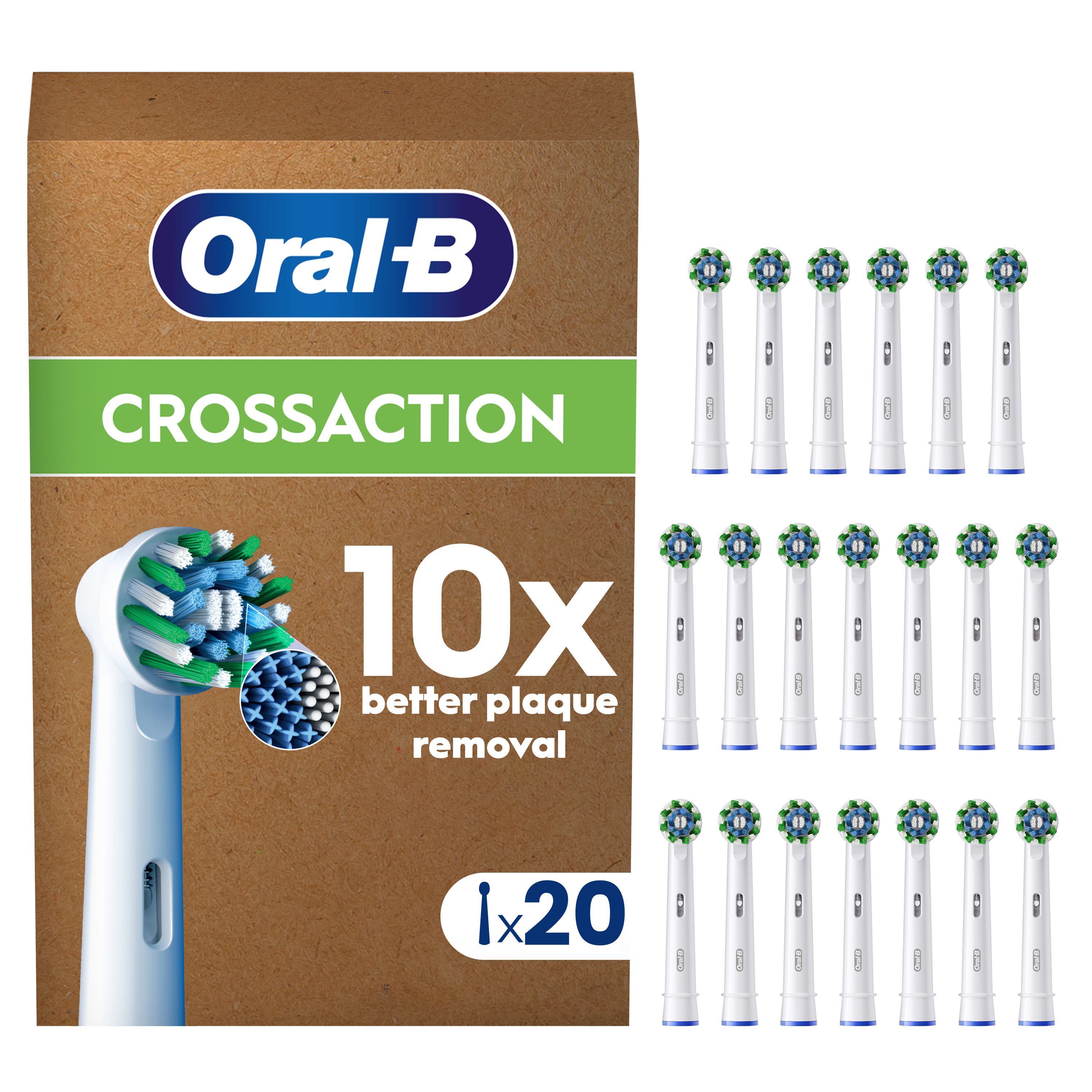 Oral-B Recambios Cross Action Blancos - Pack de 20