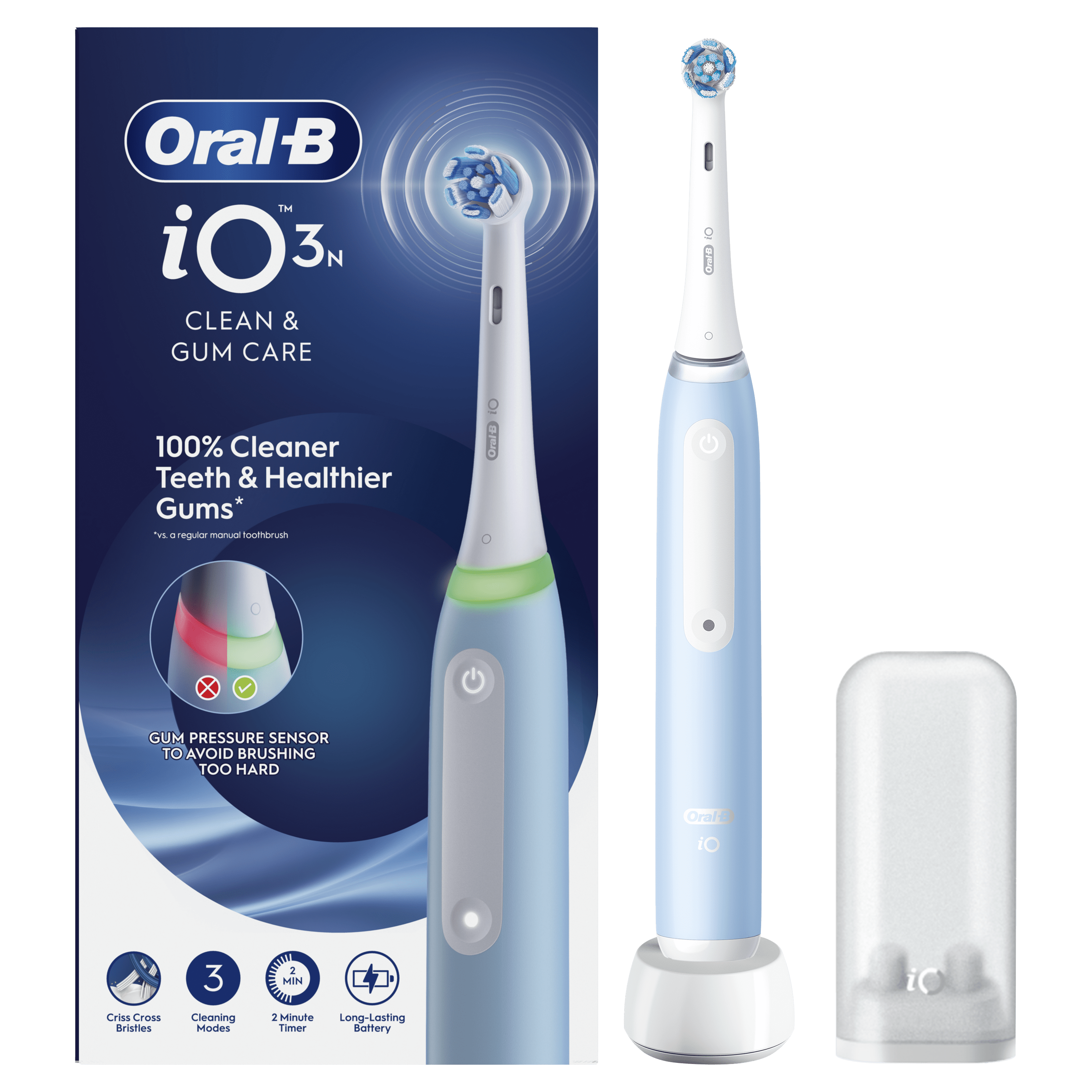 Oral-B iO 3 Cepillo Eléctrico azul con 1 Cabezal