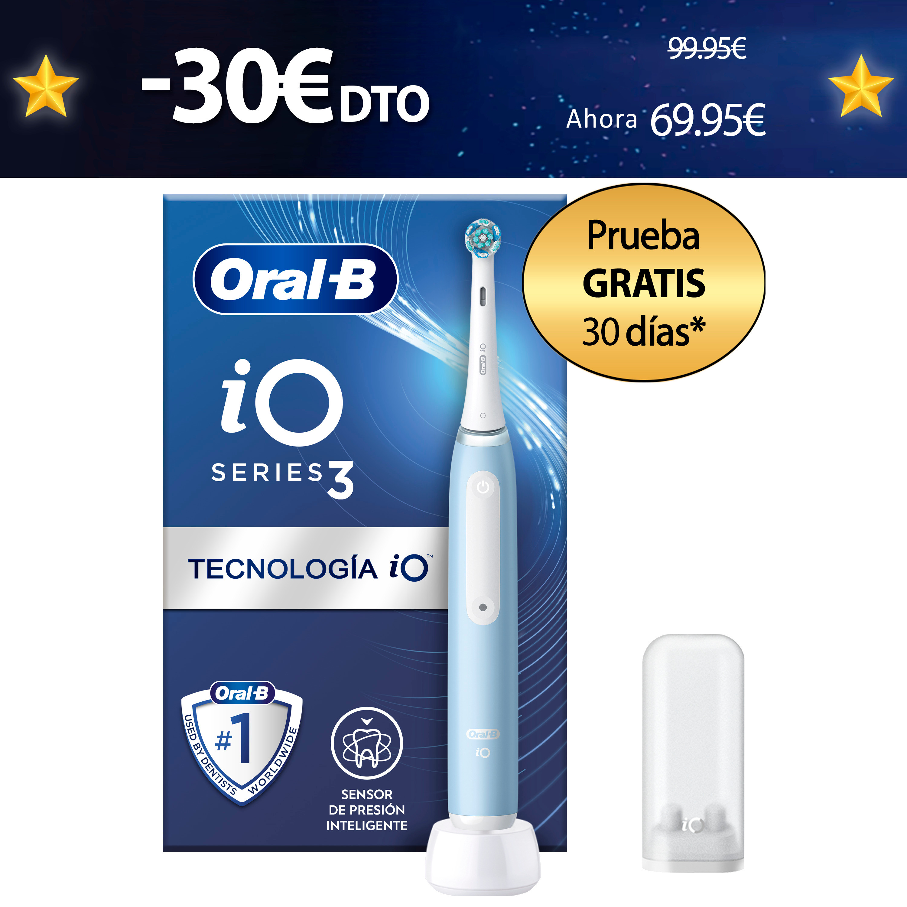 Oral-B iO 3 Cepillo Eléctrico azul con 1 Recambio