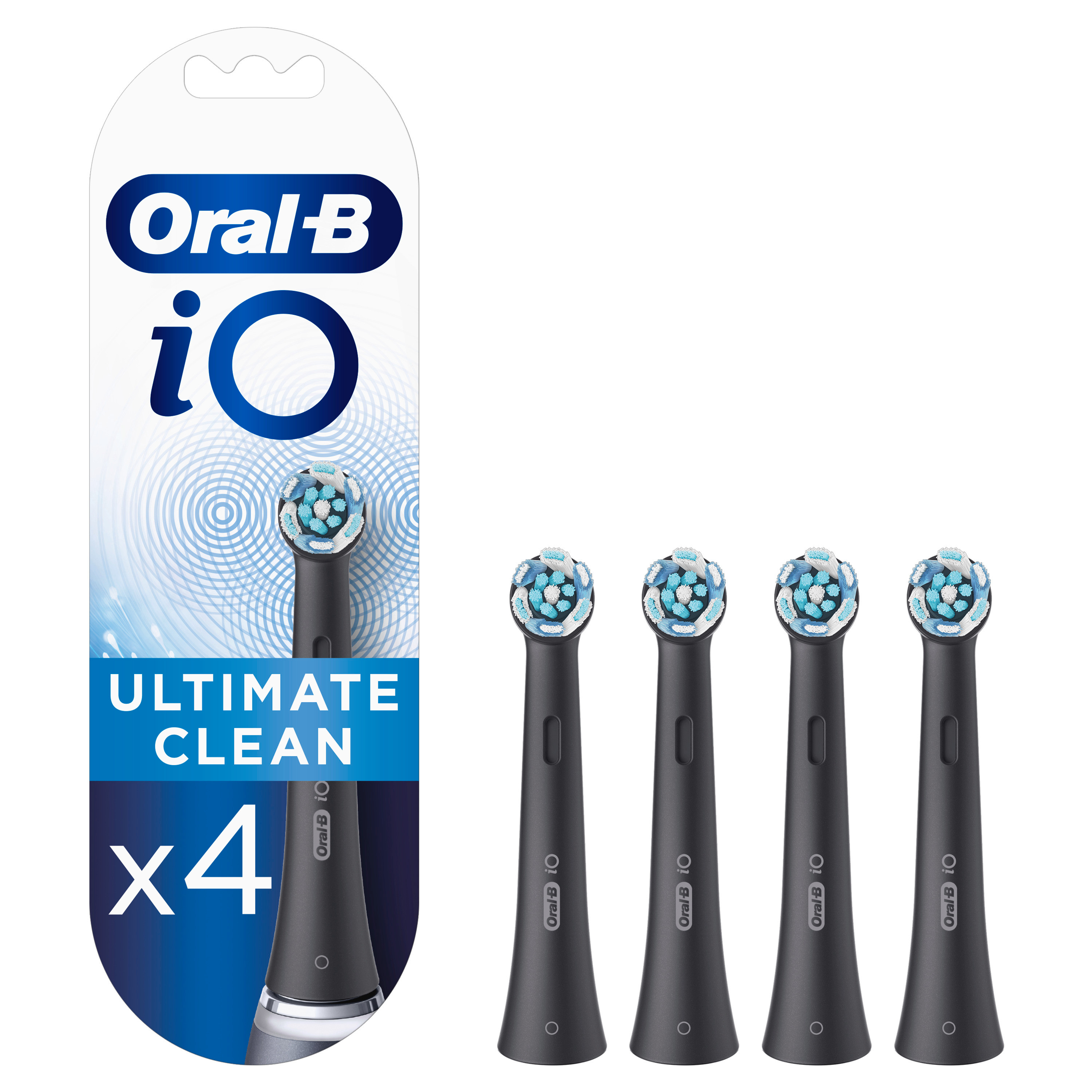 Oral-B iO Recambios Ultimate Clean en Negro - Pack de 4