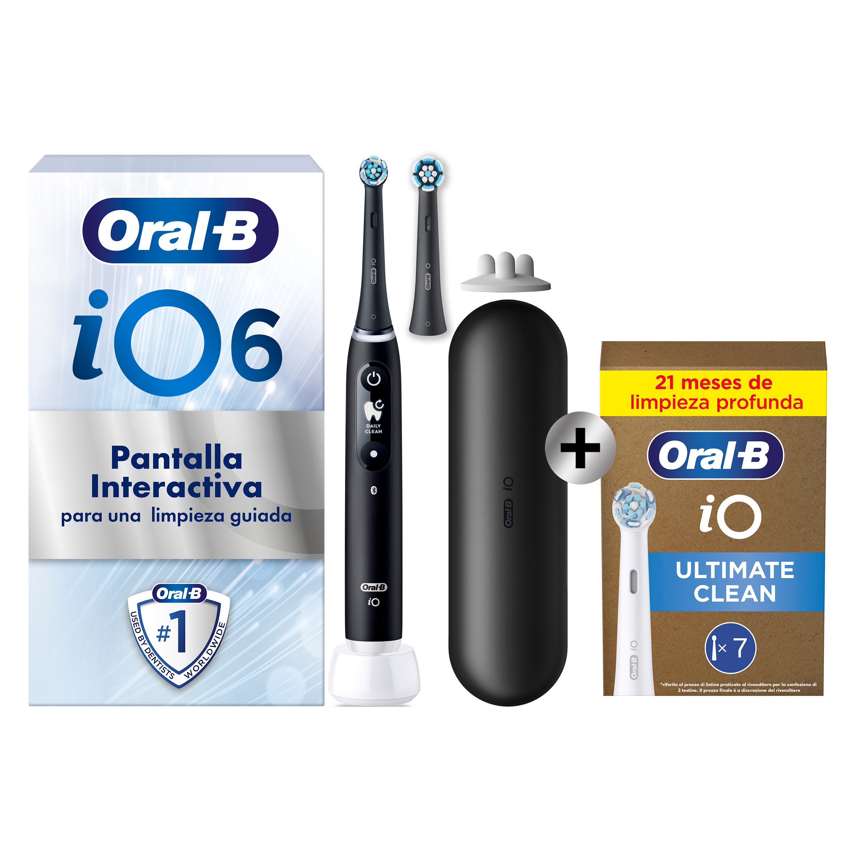 Oral-B iO 6 Cepillo Eléctrico Negro con 2+7 cabezales