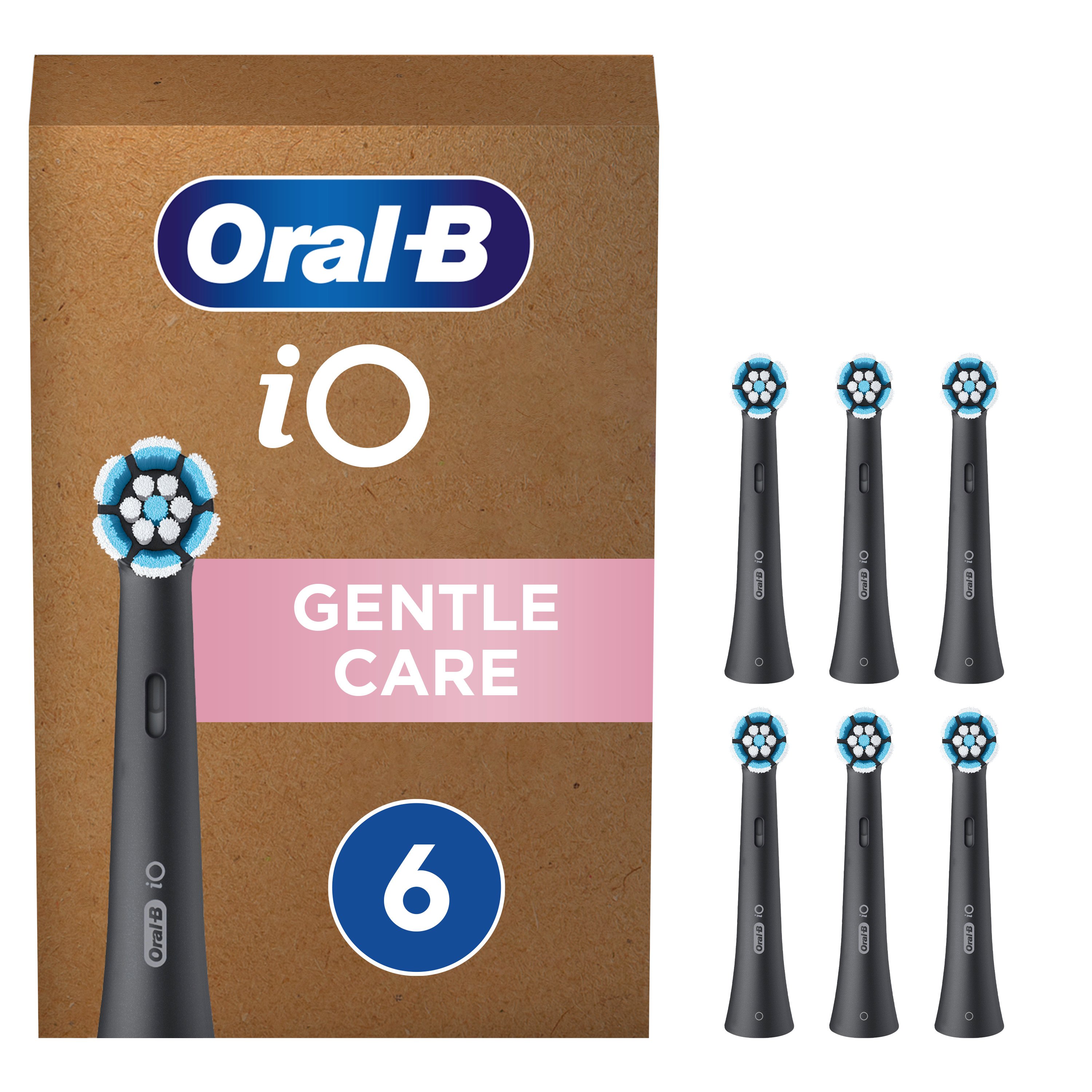 Oral-B iO Recambios Gentle Care en Negro - Pack de 6