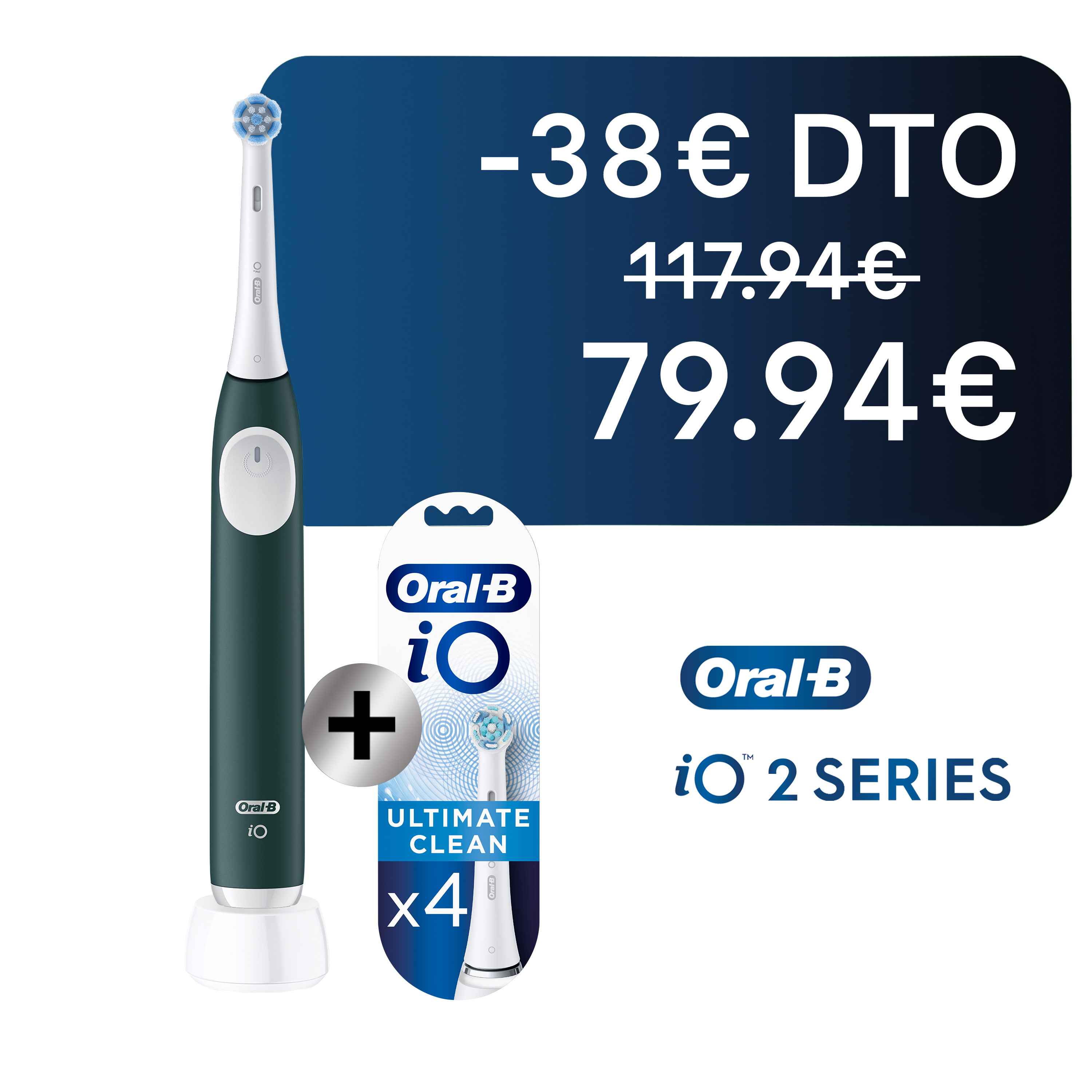 Oral-B iO 2 Cepillo Eléctrico Verde Bosque con 1+4 Recambios